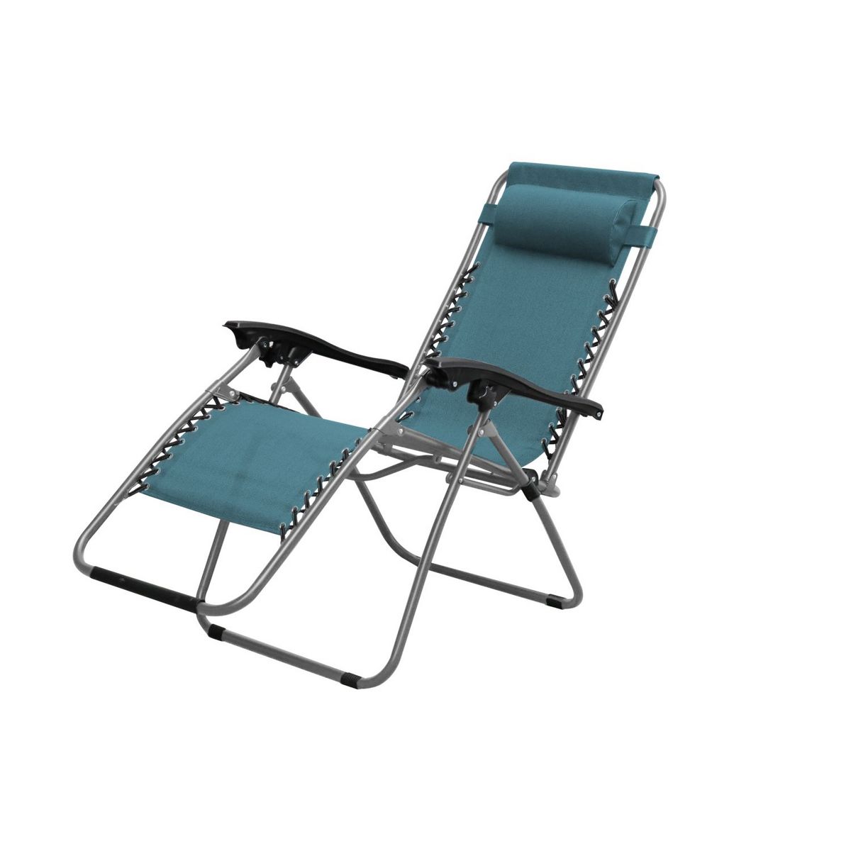 GARDENSTAR Chaise de jardin relax multi positions - Acier - Bleu crépuscule