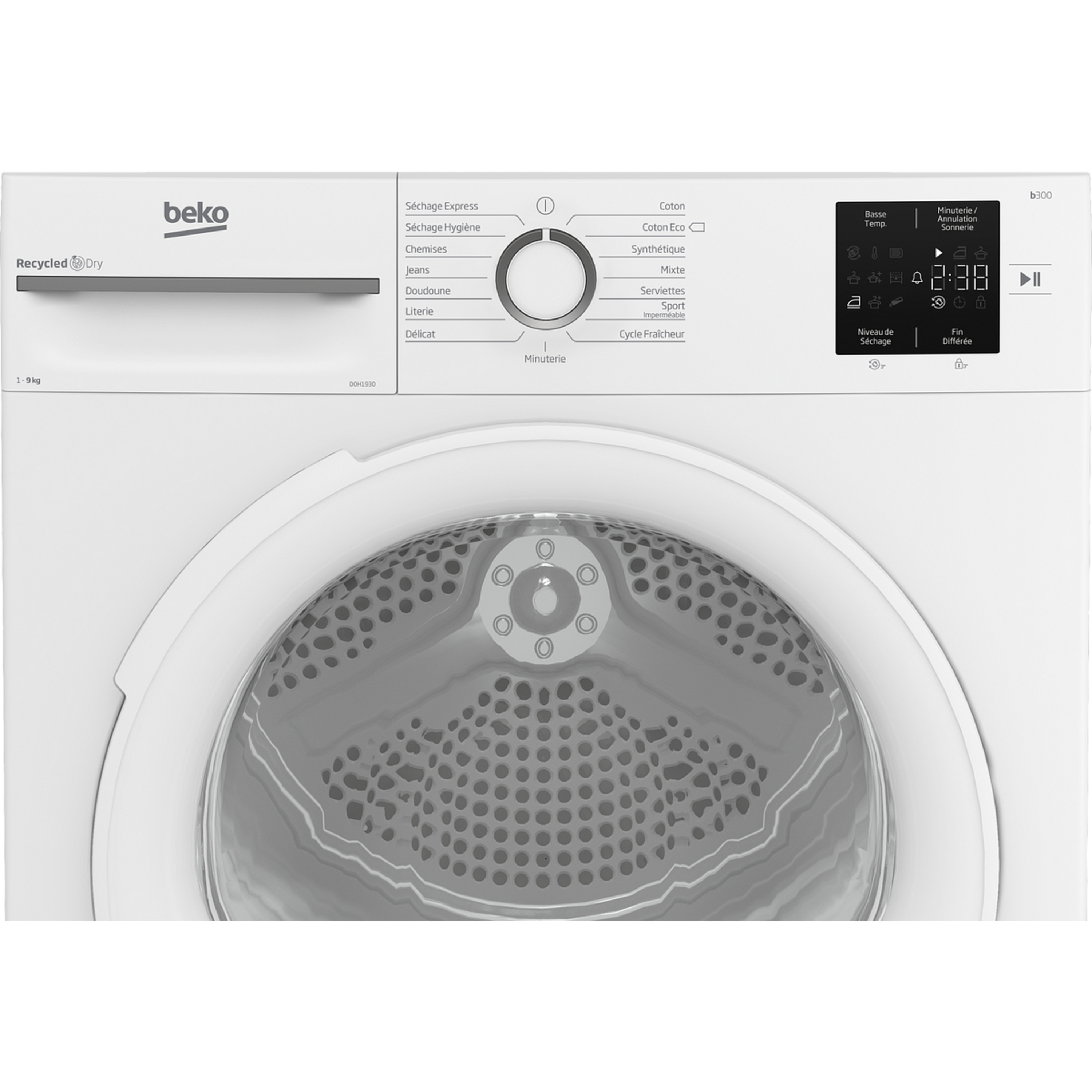 Voir la diapositive 6 : BEKO Sèche linge hublot D0H1930, 9 kg, Pompe à chaleur, D