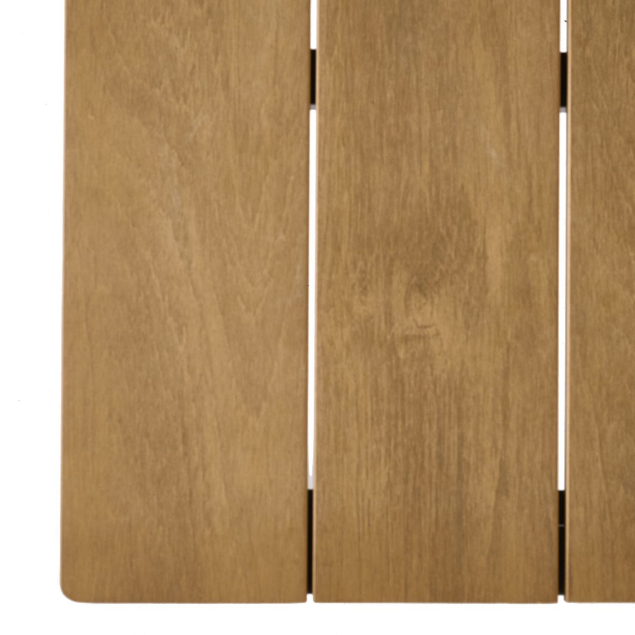 Voir la diapositive 2 : GARDENSTAR Table de jardin rectangulaire - Alu - plateau imitation bois pieds Gris