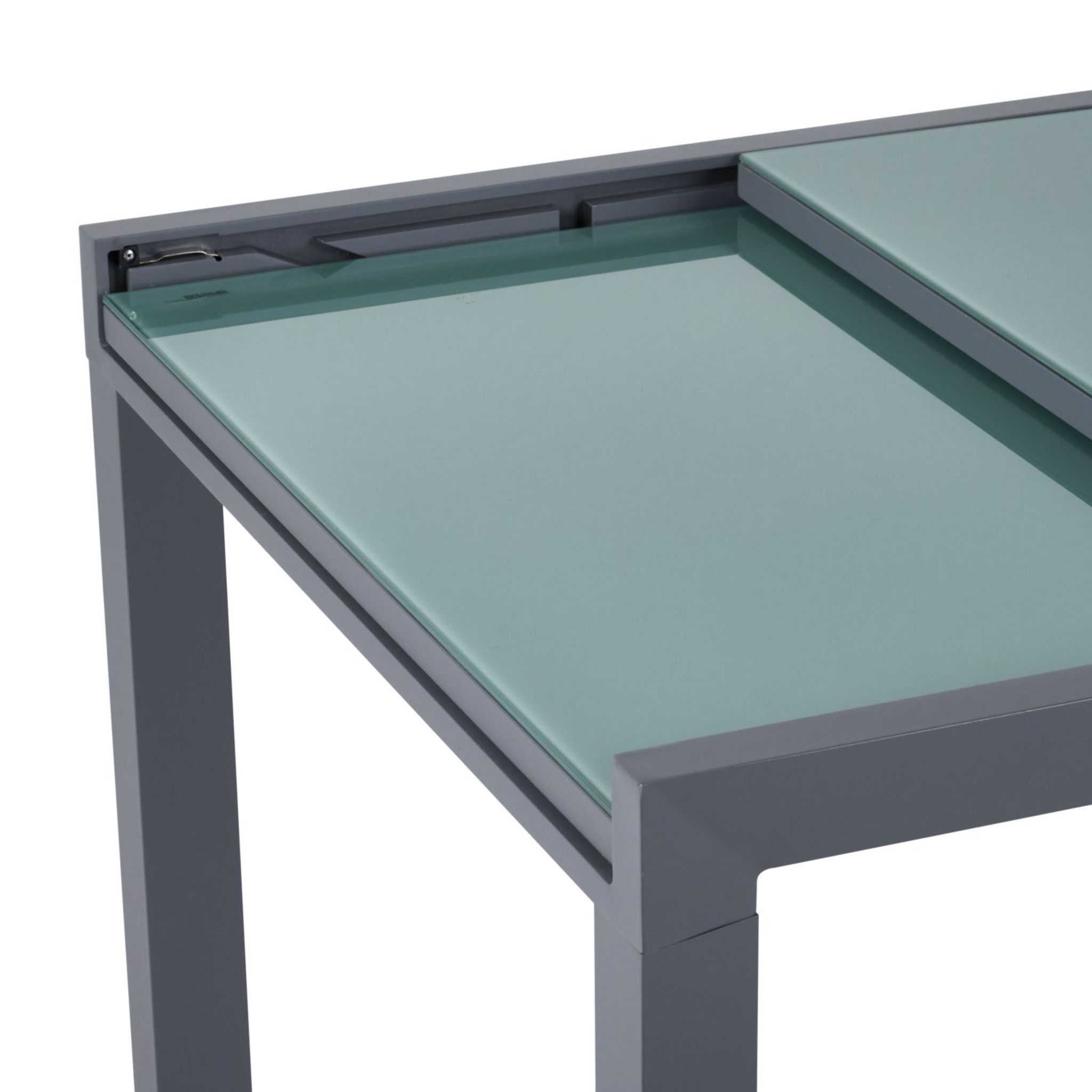 Voir la diapositive 5 : GARDENSTAR Table de jardin rectangulaire extensible en Aluminium et verre - Gris