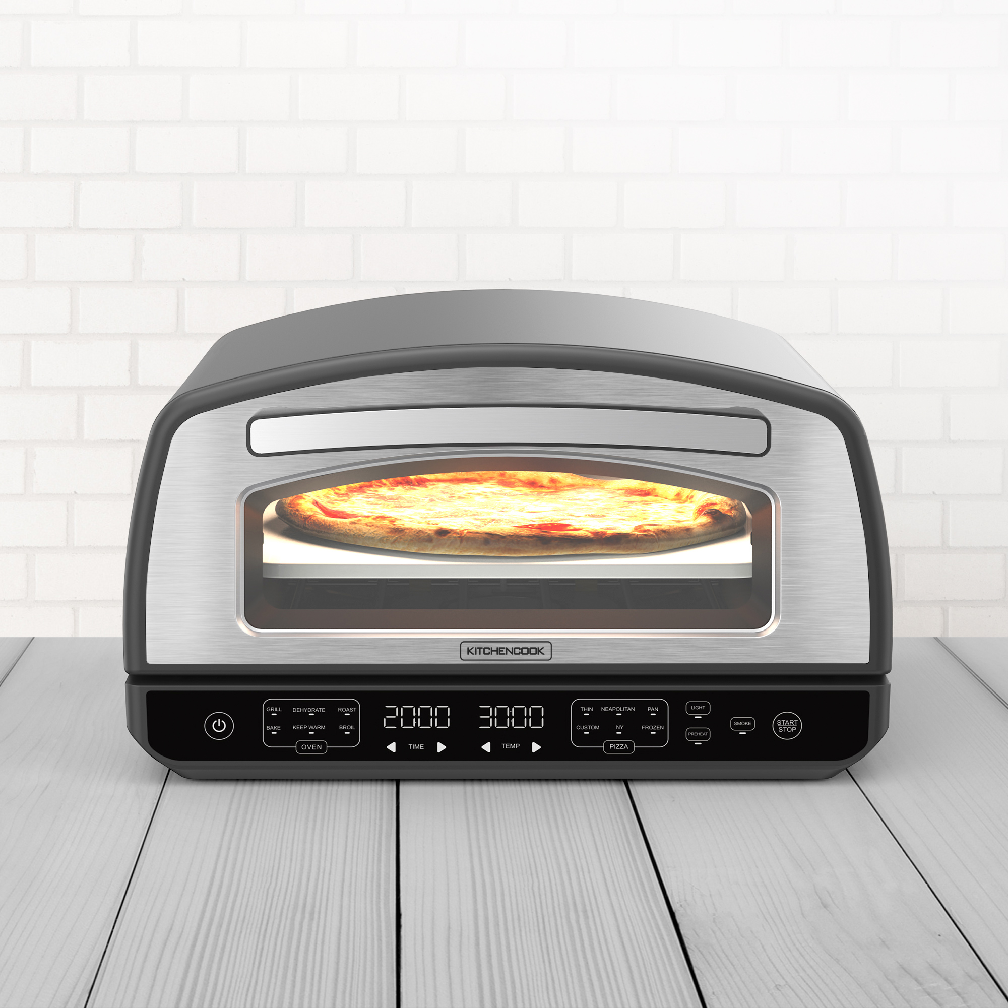 Voir la diapositive 2 : KITCHENCOOK Four à pizza d'intérieur K-PIZZA - Argent