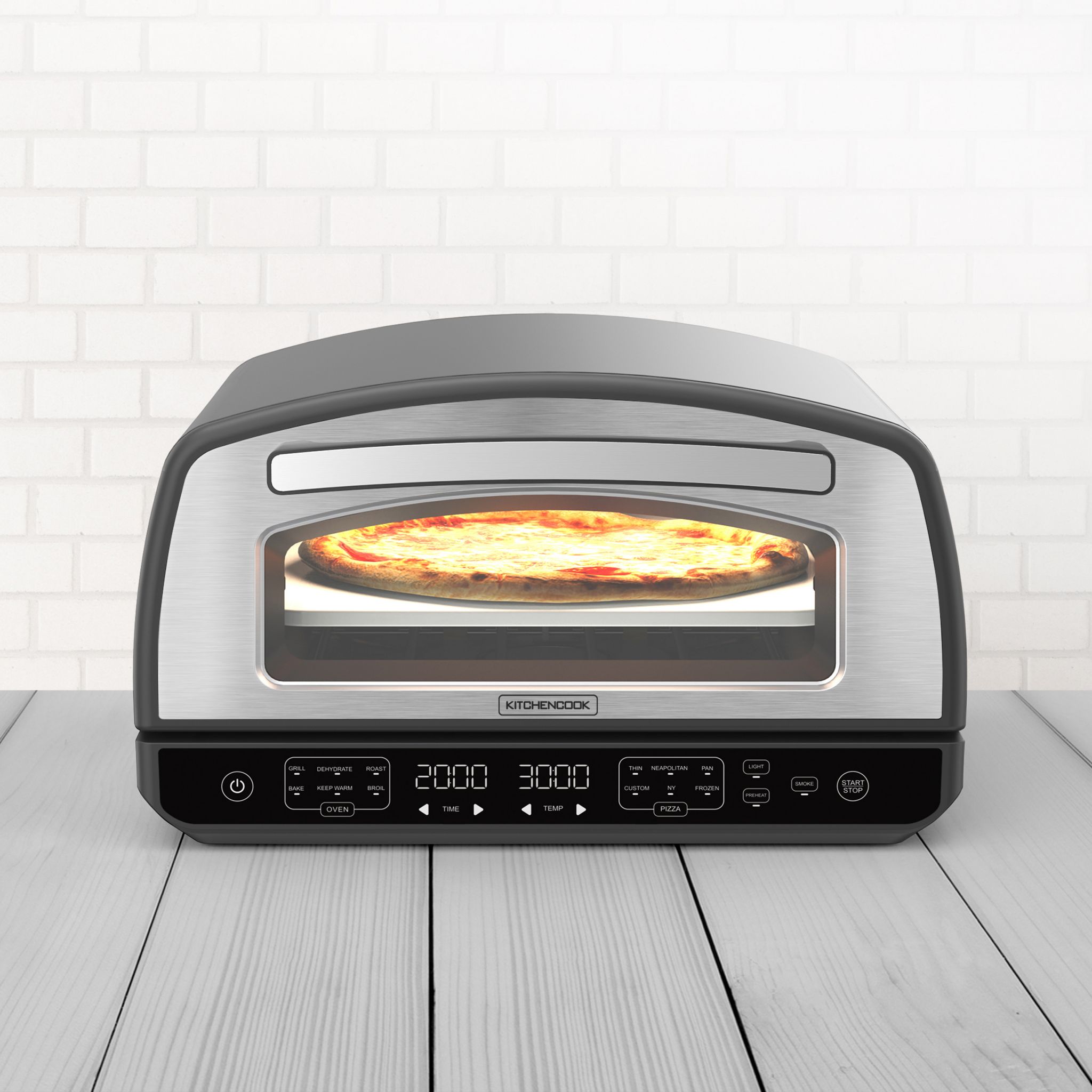 Voir la diapositive 2 : KITCHENCOOK Four à pizza d'intérieur K-PIZZA - Argent