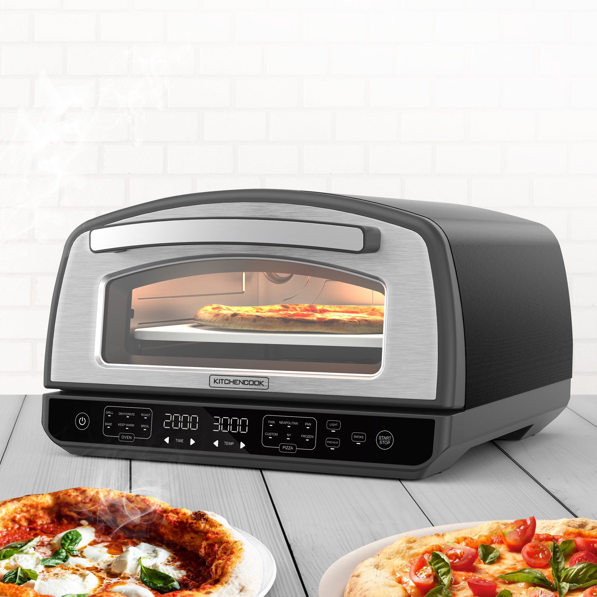 Voir la diapositive 9 : KITCHENCOOK Four à pizza d'intérieur K-PIZZA - Argent