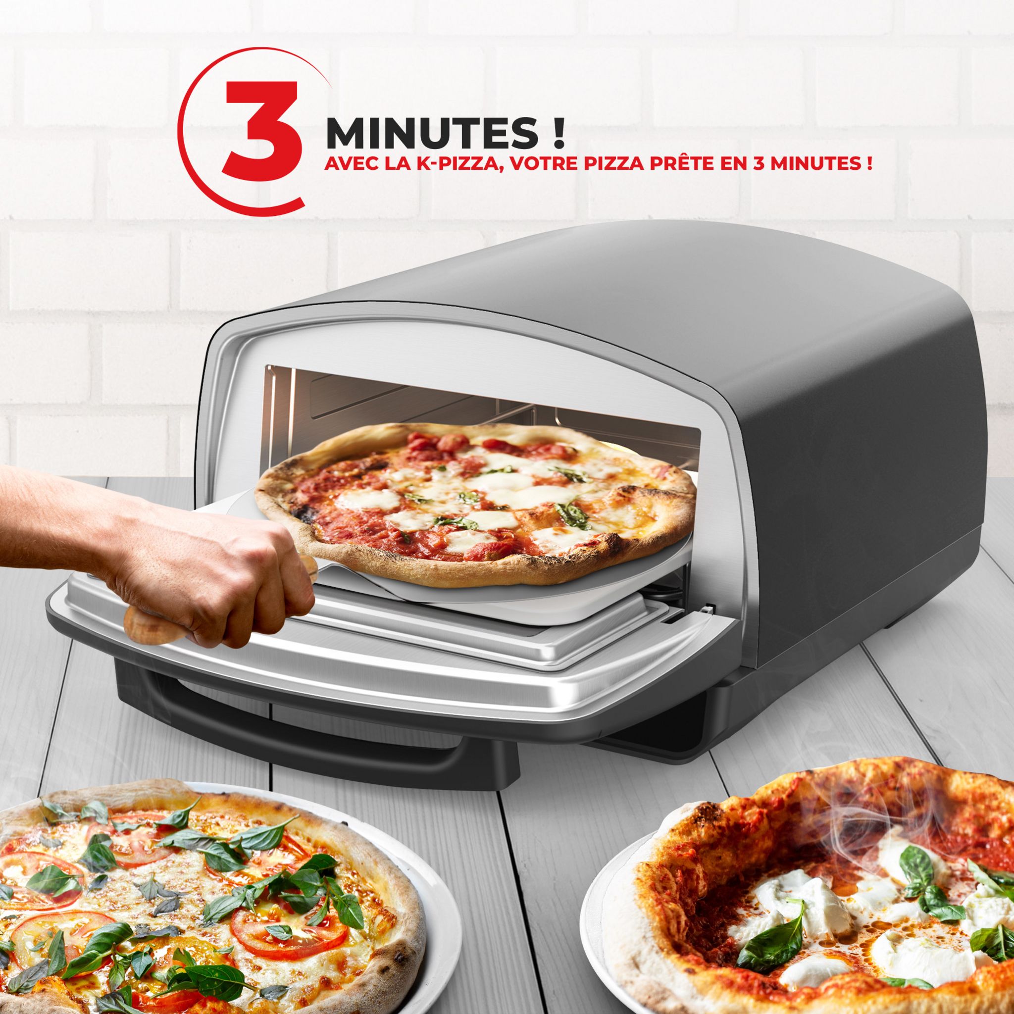 Voir la diapositive 11 : KITCHENCOOK Four à pizza d'intérieur K-PIZZA - Argent