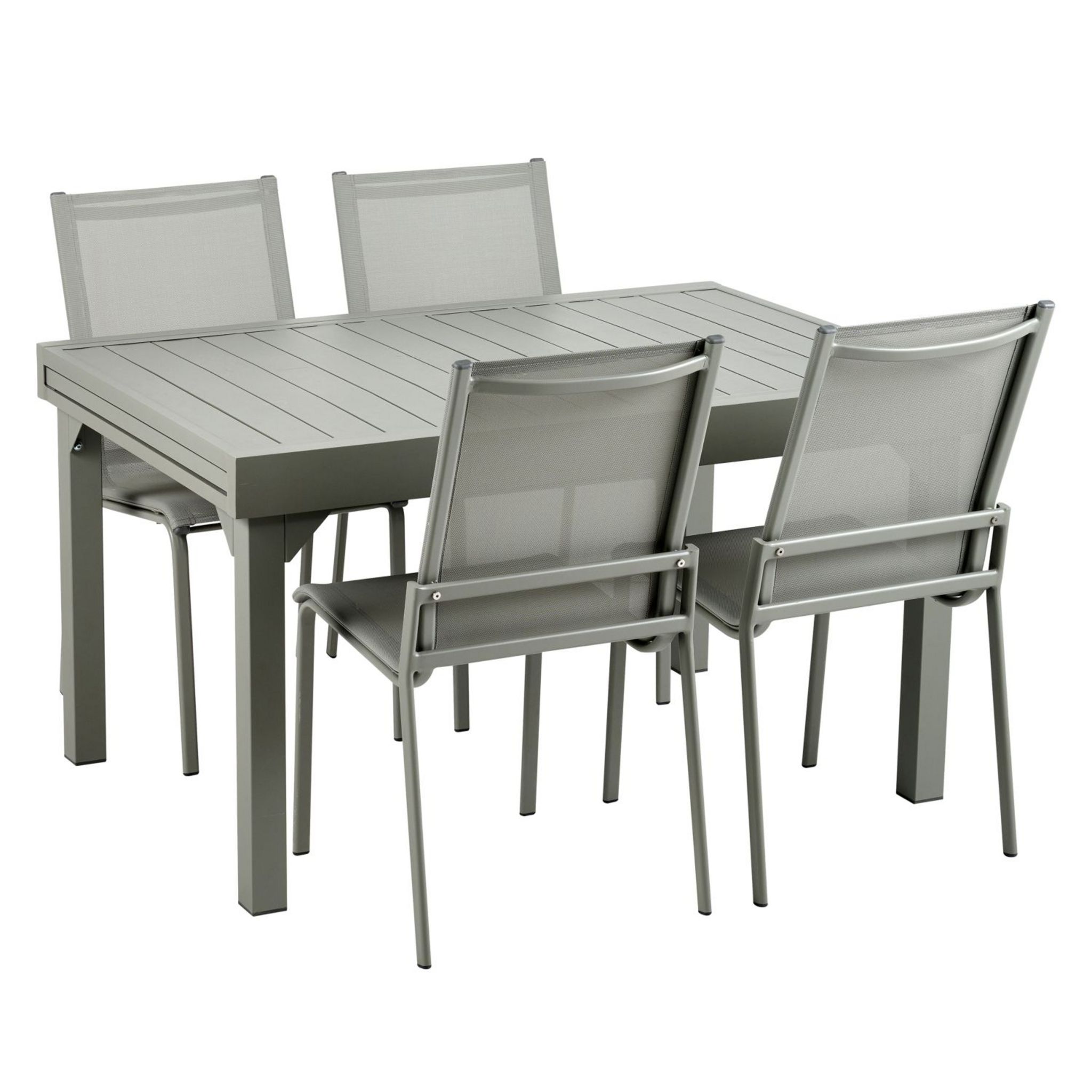 Voir la diapositive 3 : GARDENSTAR Table de jardin rectangulaire extensible 6/8 places en Aluminium et acier - Vert Kaki