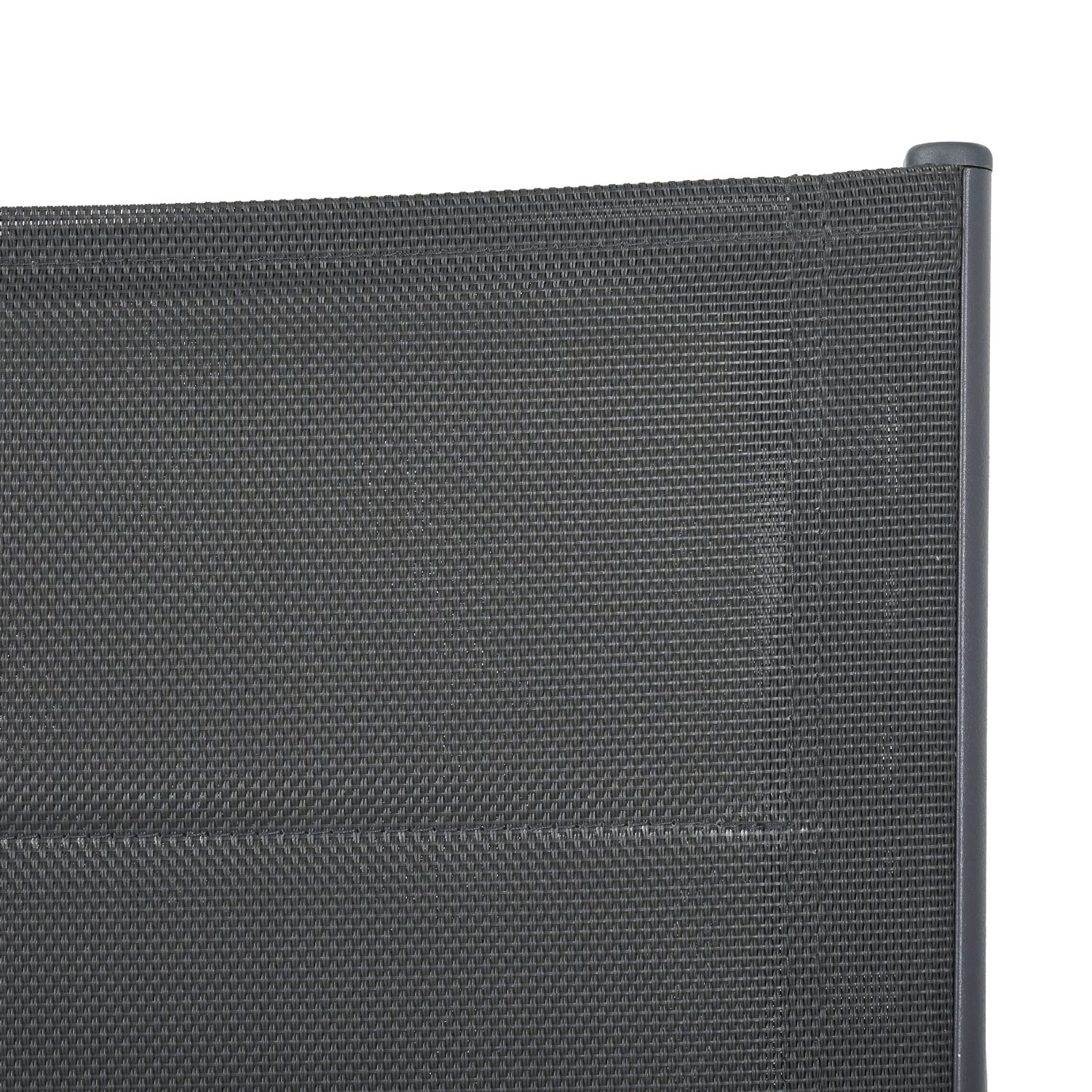 Voir la diapositive 3 : GARDENSTAR Fauteuil de jardin matelassé - Textilène et alu - Gris acier
