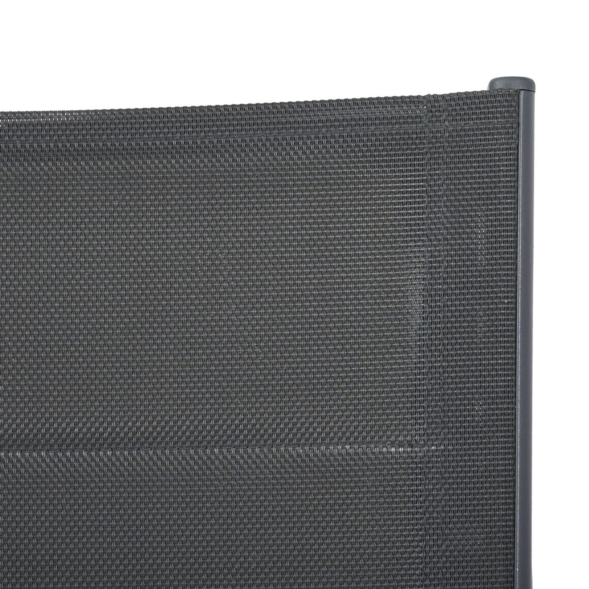 Voir la diapositive 3 : GARDENSTAR Fauteuil de jardin matelassé - Textilène et alu - Gris acier