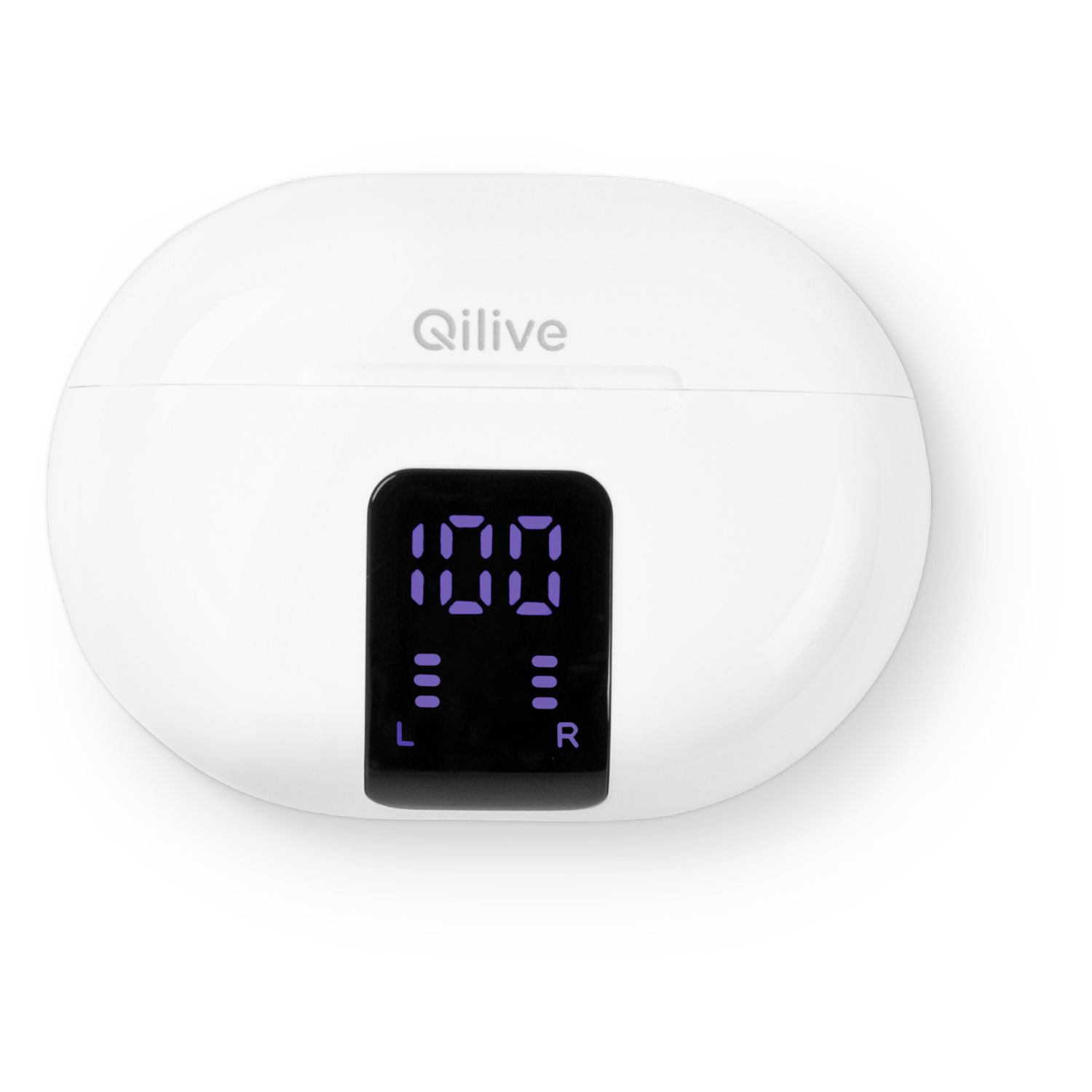 Voir la diapositive 4 : QILIVE Écouteurs Q1421 TWS écran LED - Blanc