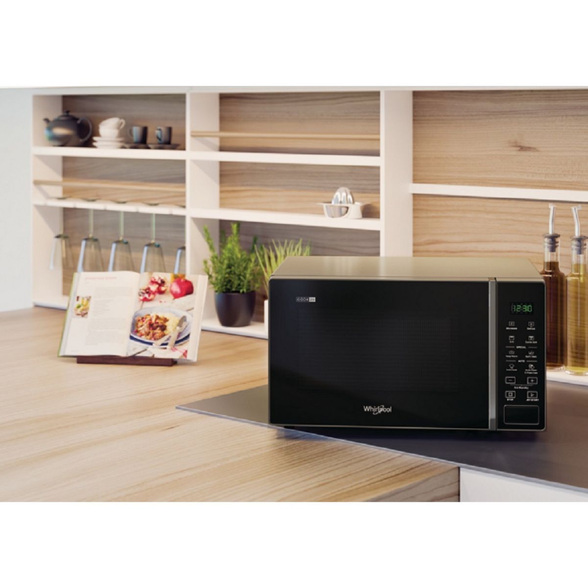 WHIRLPOOL Micro-ondes gril MWP203SB - 700 W - Capacité 20 L - Silver