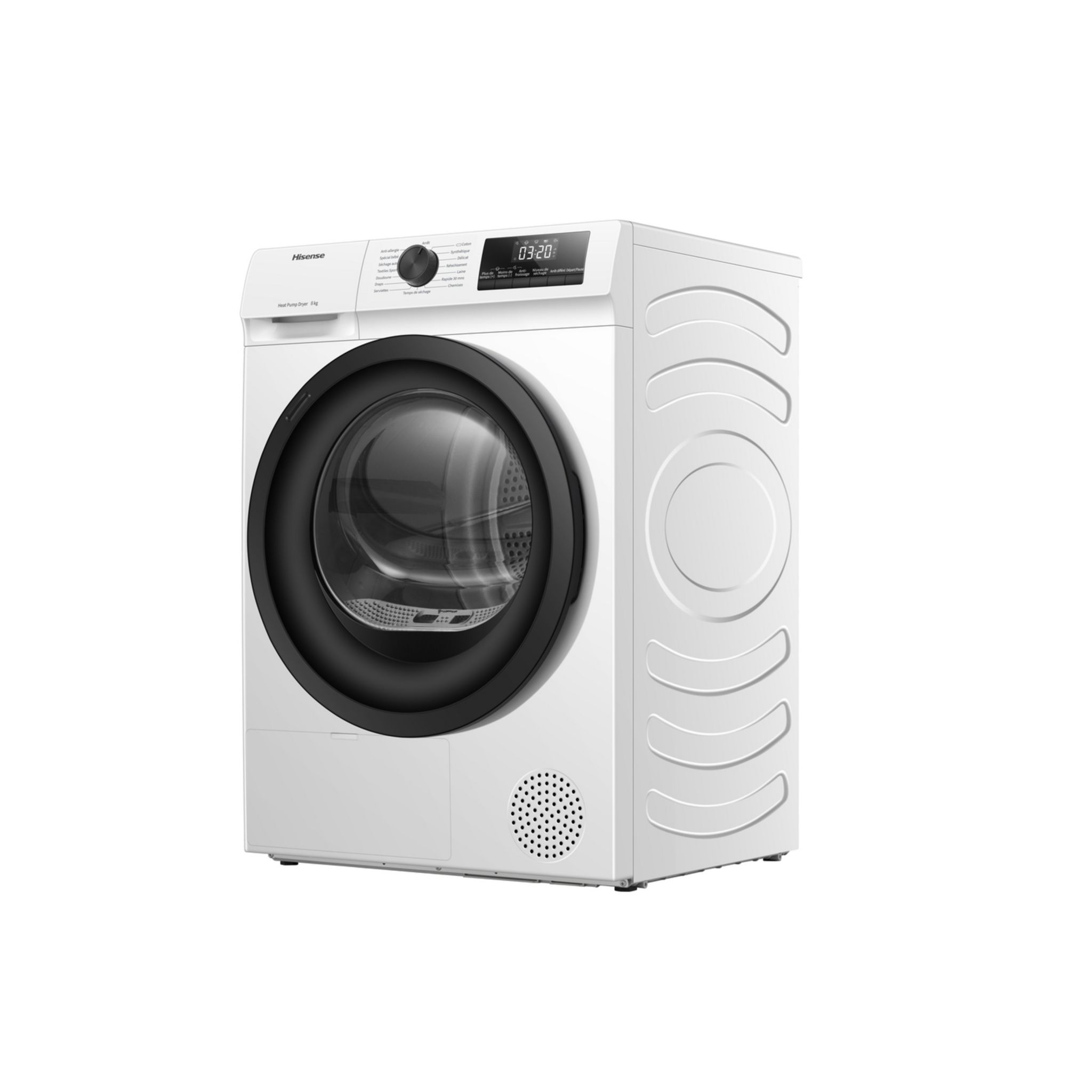 HISENSE Sèche linge hublot DHQE800BW2, 8 kg, Pompe à chaleur, A++