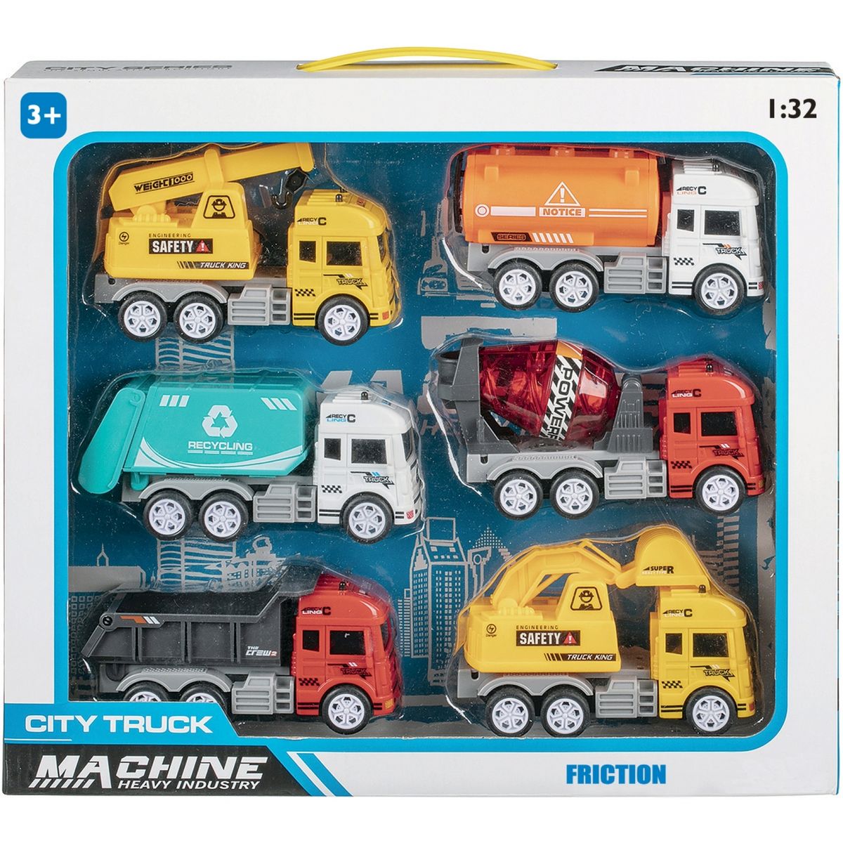 coffret de 6 véhicules de services à friction échelle 1/32ème