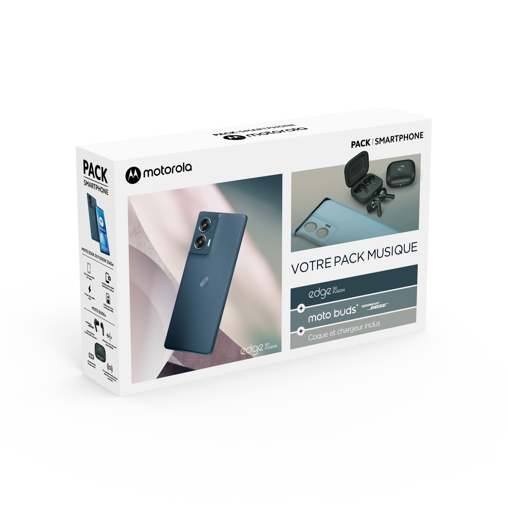 Voir la diapositive 2 : MOTOROLA Pack Edge 50 Fusion + Buds Plus