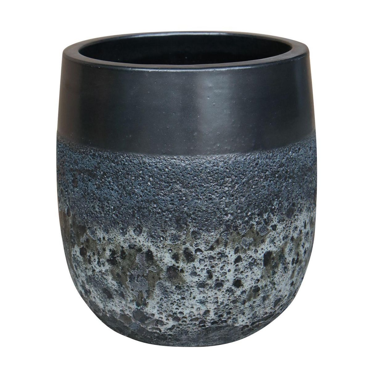 GARDENSTAR Pot en terre cuite émaillée ø25 x h.28 cm - Bleu