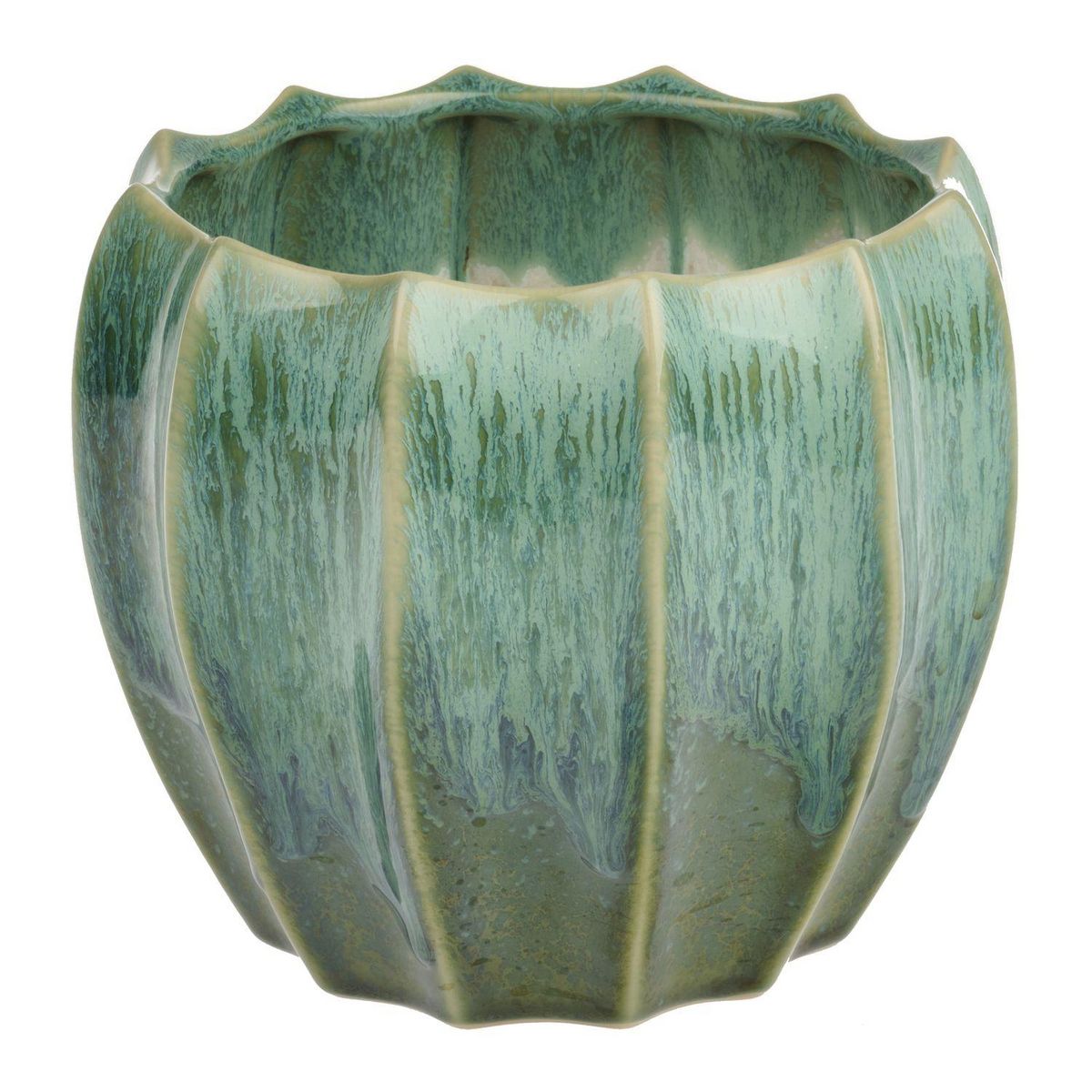 GARDENSTAR Pot de fleur en Grès 18x18x15 cm - Vert