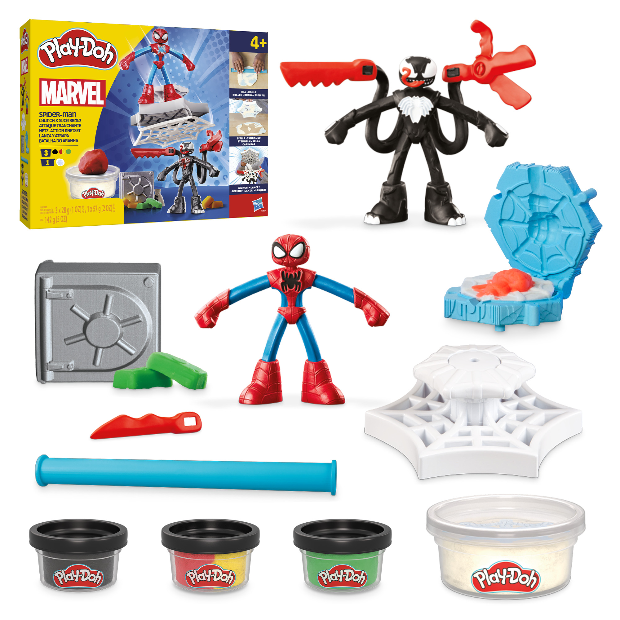 Voir la diapositive 2 : HASBRO Pâte à modeler Spider Man Attaque tranchante Marvel Play Doh