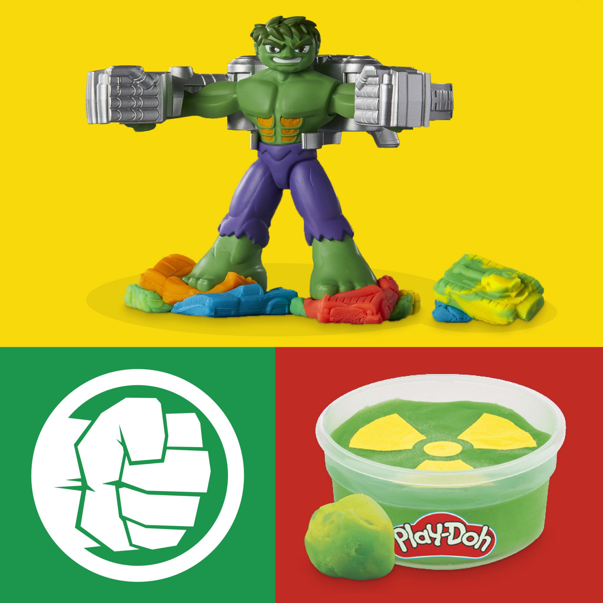 Voir la diapositive 3 : HASBRO Pâte à modeler Marvel Hulk Écrase Tout  Play Doh