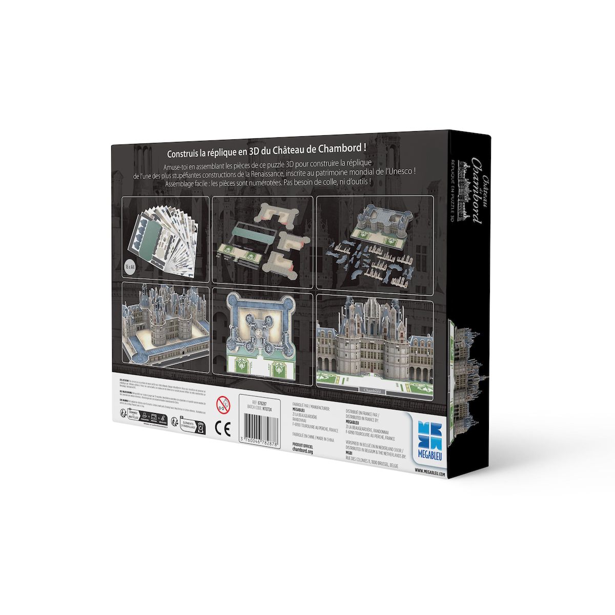 MEGABLEU Puzzle 3D 189 pièces Château de Chambord