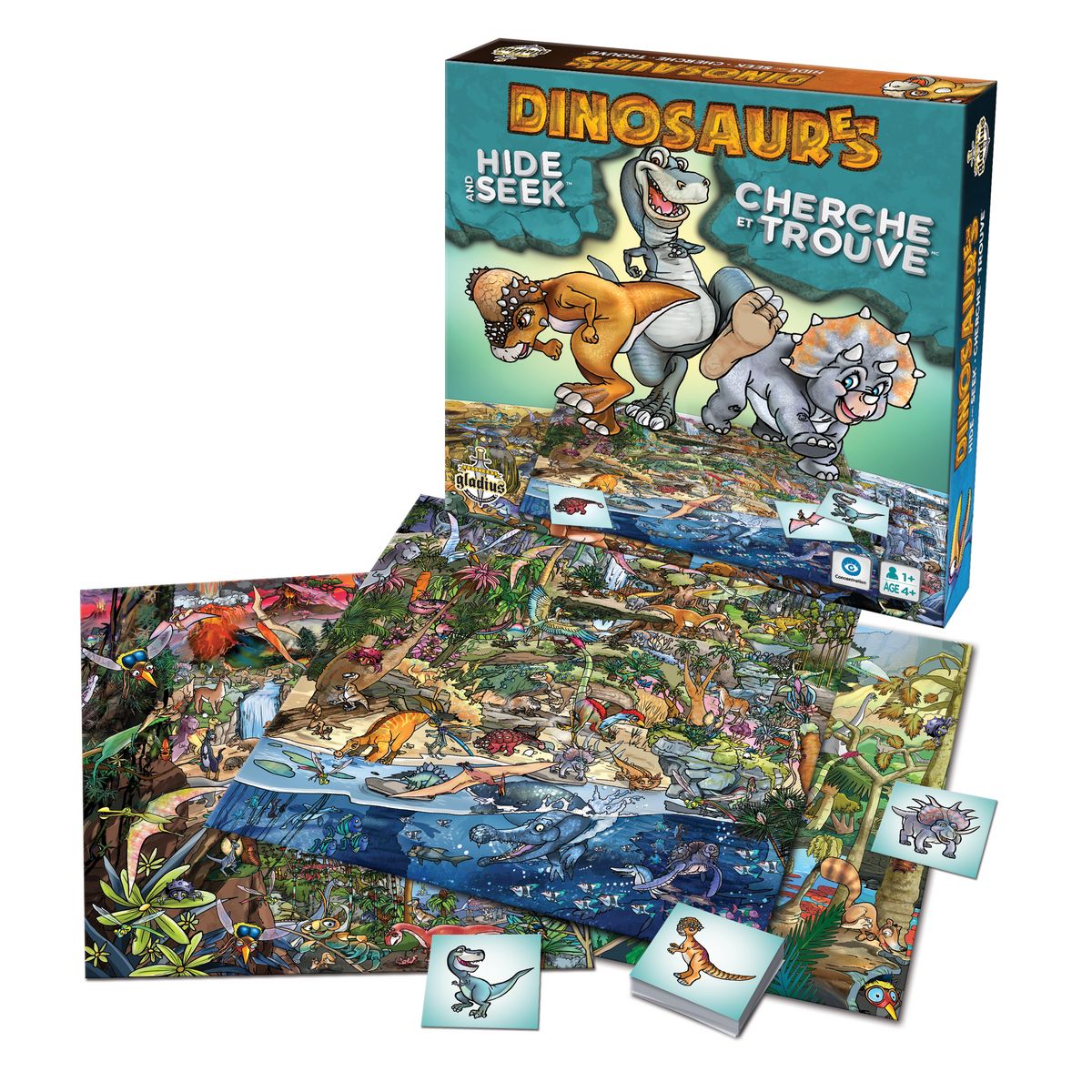 GLADIUS Jeu Dinosaures Cherche et Trouve