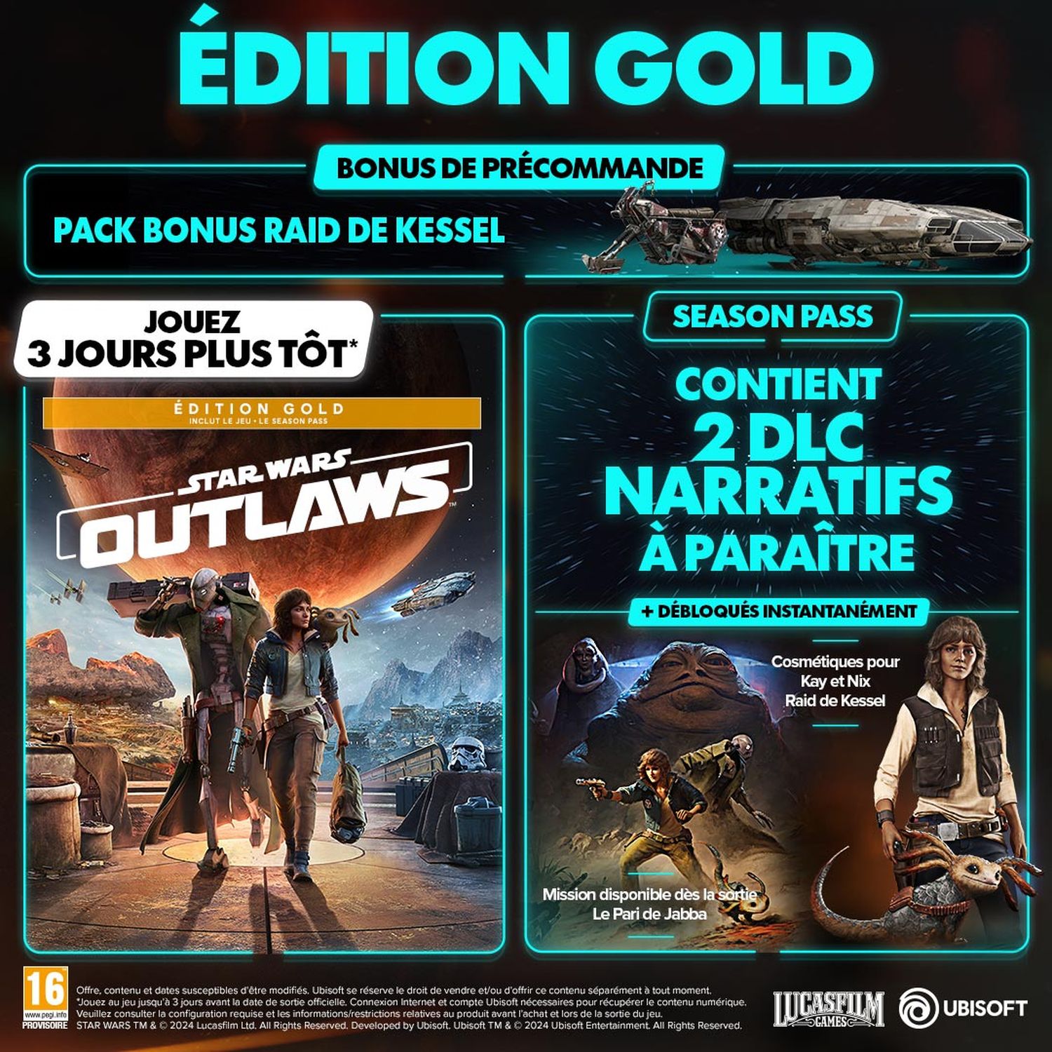 Voir la diapositive 2 : Star Wars Outlaws Edition Gold Xbox Series X