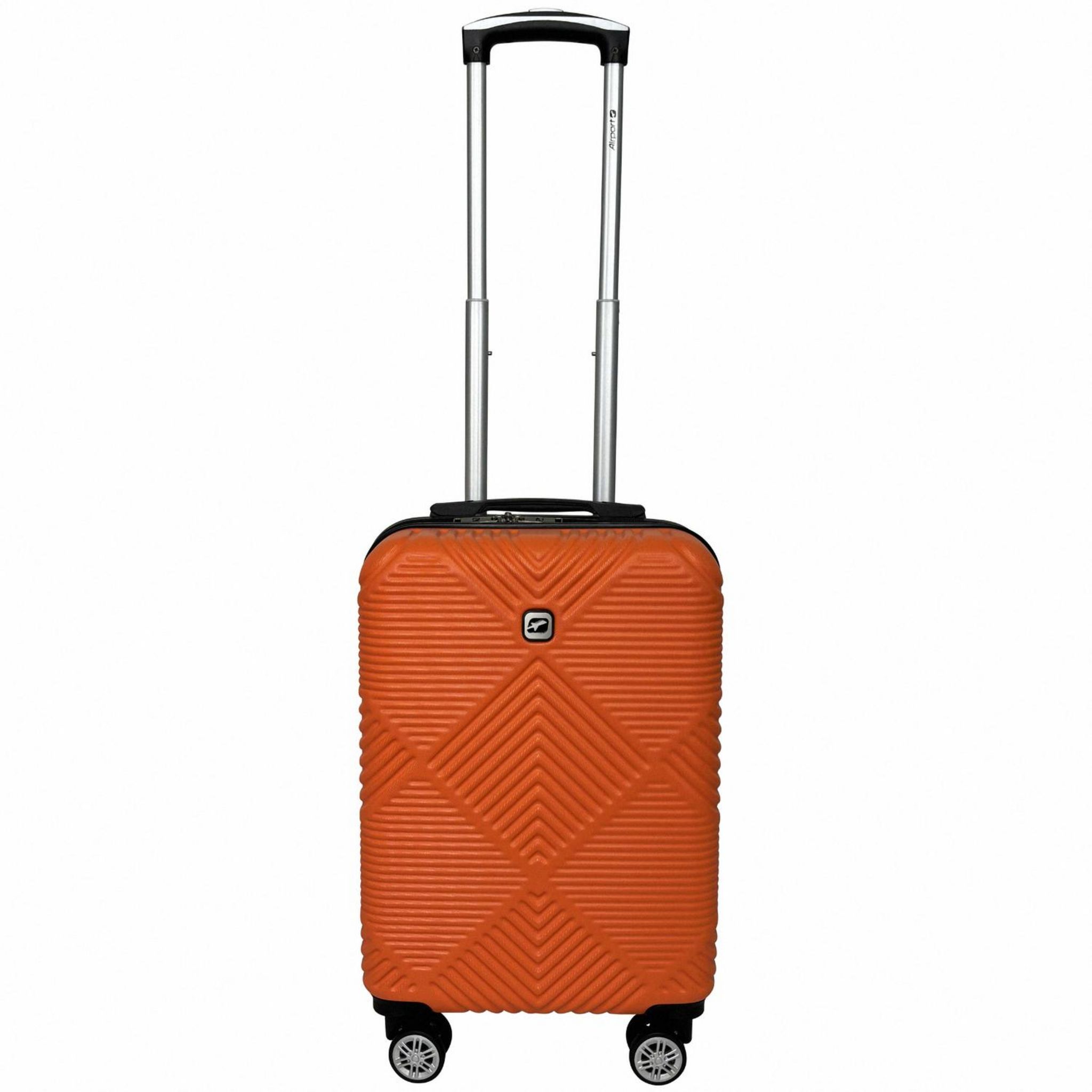 Voir la diapositive 1 : AIRPORT Valise rigide ABS orange 8 roues 55x35x20cm Ethnic