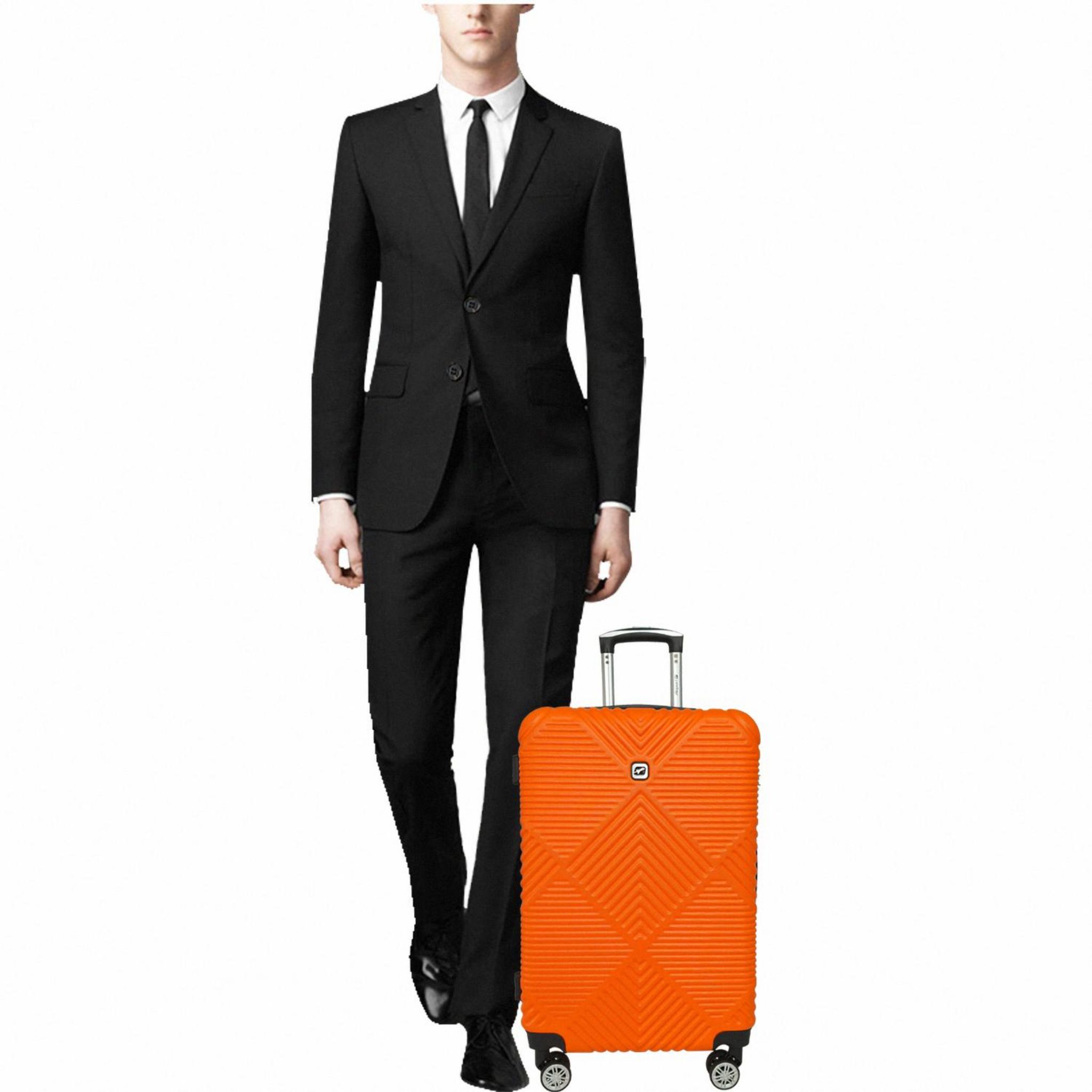 Voir la diapositive 7 : AIRPORT Valise rigide ABS orange 8 roues 55x35x20cm Ethnic