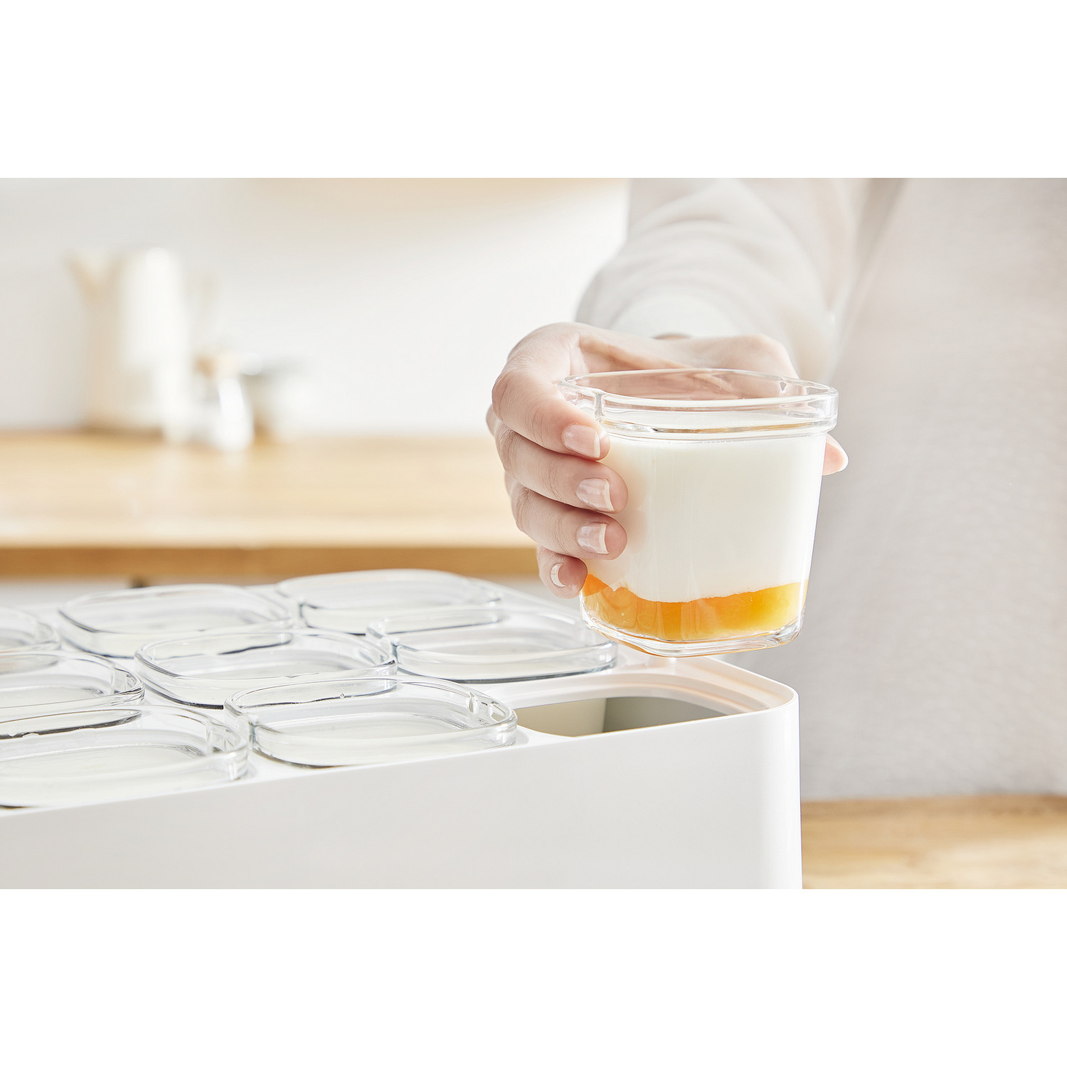 Voir la diapositive 2 : SEB Lot de 6 pots de yaourt XF100110 - Blanc
