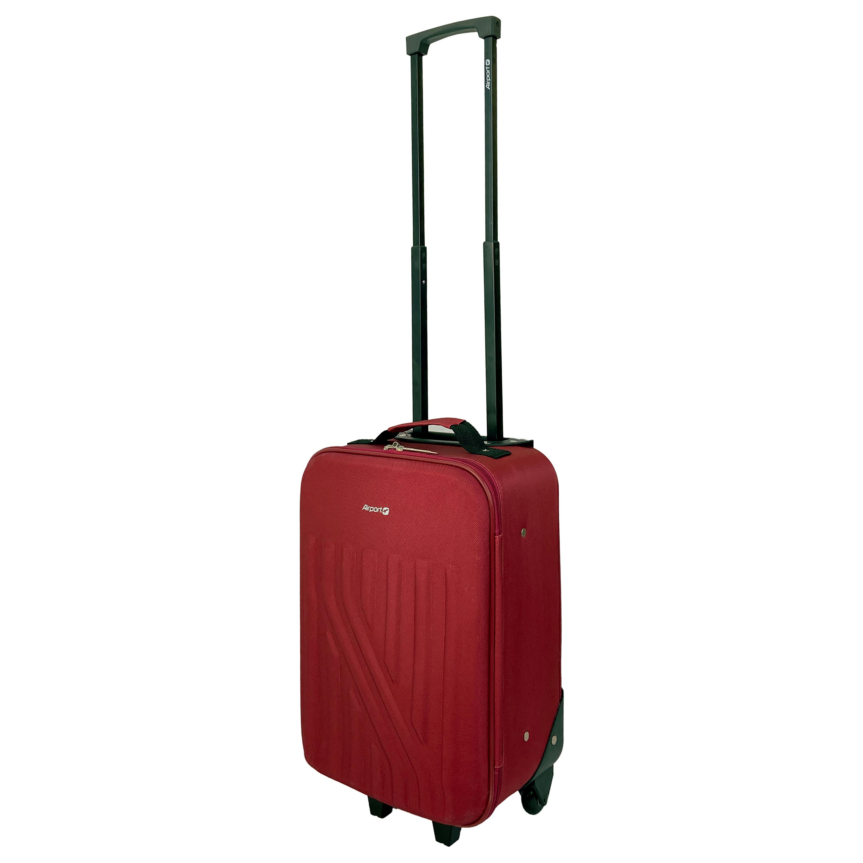 Voir la diapositive 2 : AIRPORT Valise souple polyester rouge 4 roues 45x29x18cm Rail