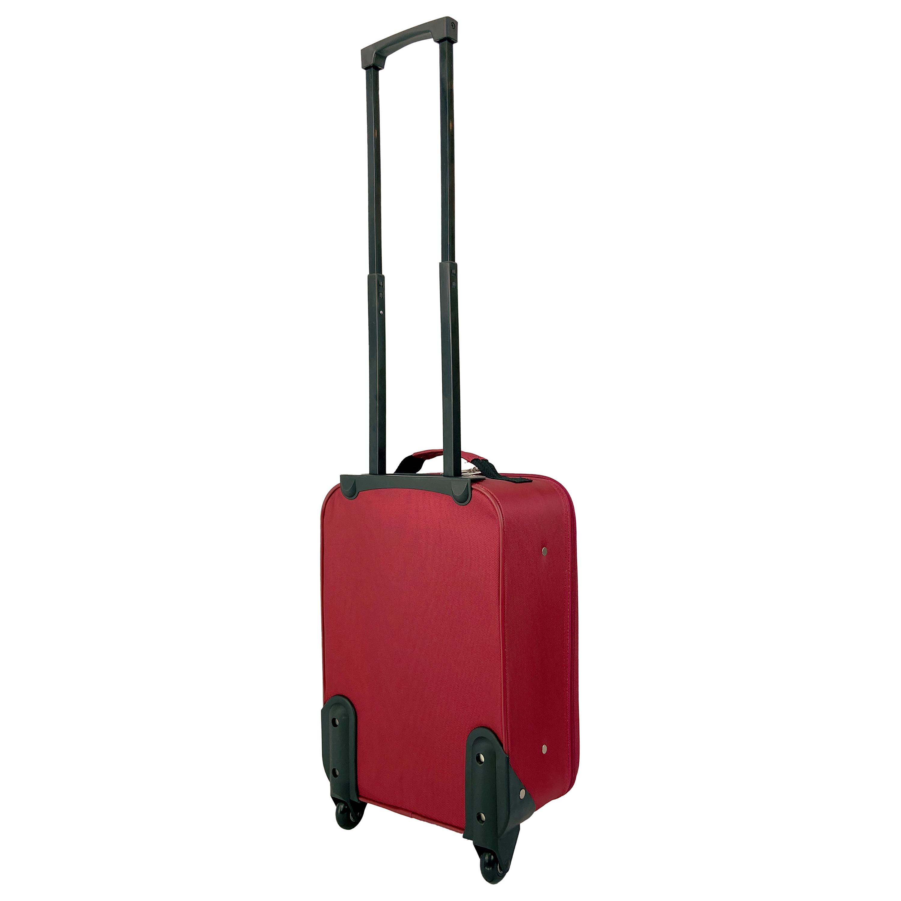 Voir la diapositive 3 : AIRPORT Valise souple polyester rouge 4 roues 45x29x18cm Rail