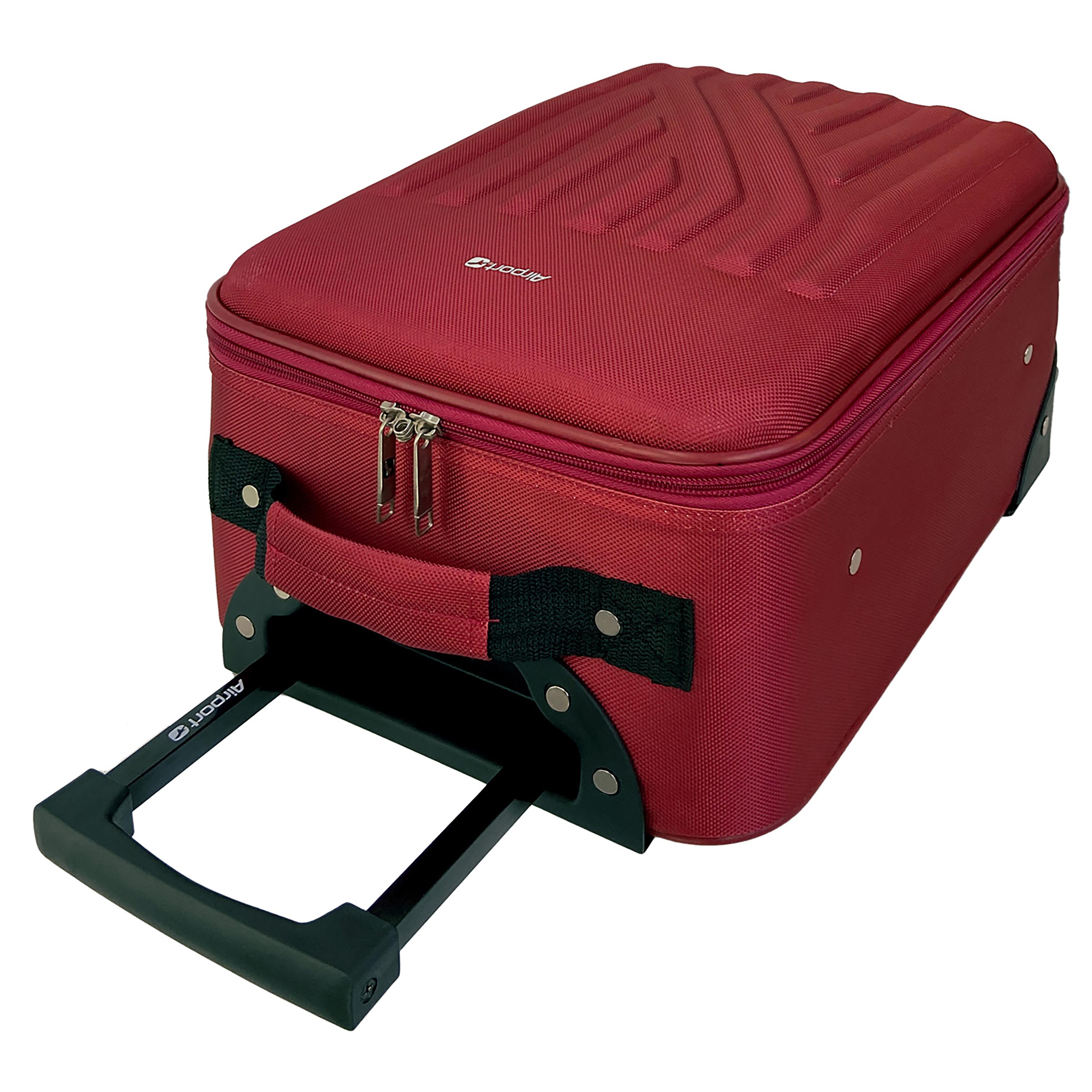 Voir la diapositive 4 : AIRPORT Valise souple polyester rouge 4 roues 45x29x18cm Rail