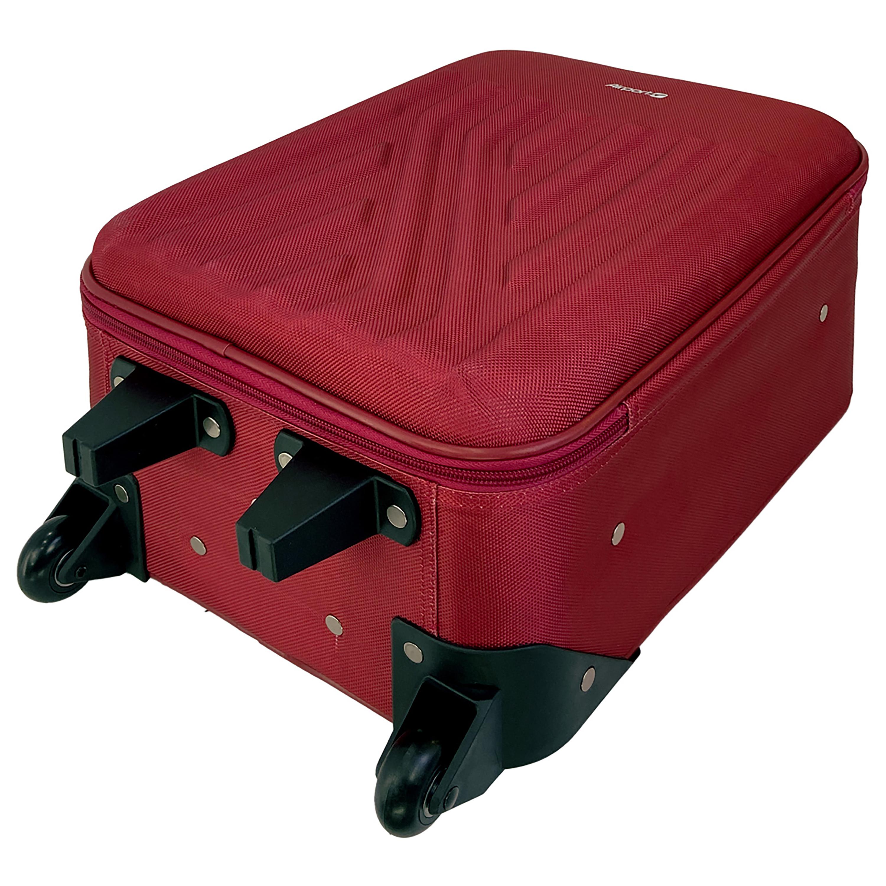 Voir la diapositive 5 : AIRPORT Valise souple polyester rouge 4 roues 45x29x18cm Rail