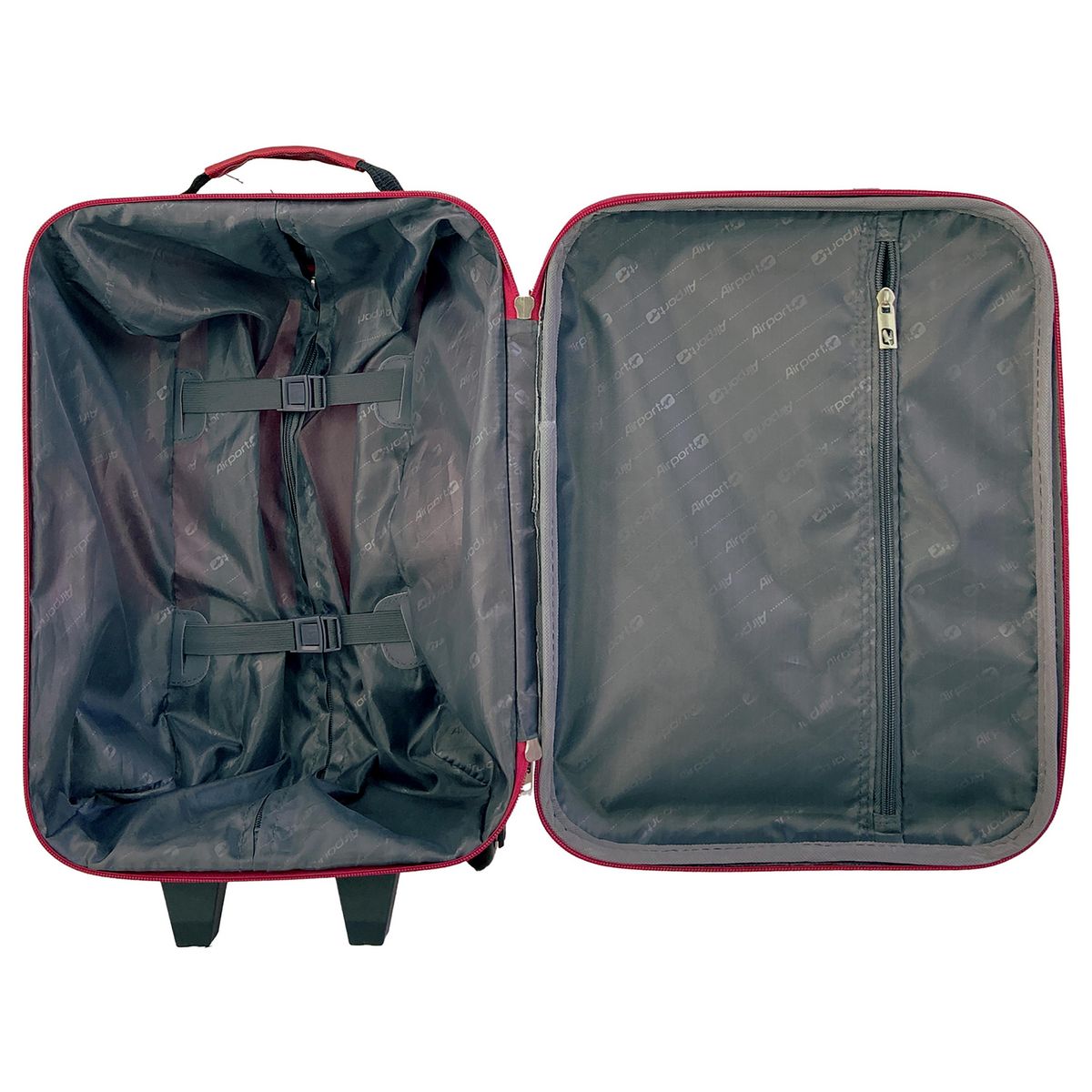 AIRPORT Valise souple polyester rouge 4 roues 45x29x18cm Rail