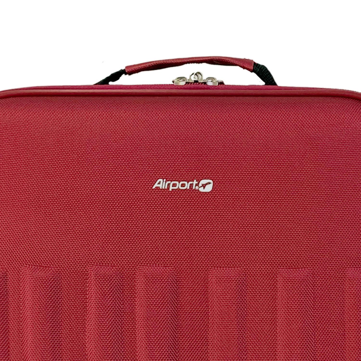 Voir la diapositive 7 : AIRPORT Valise souple polyester rouge 4 roues 45x29x18cm Rail