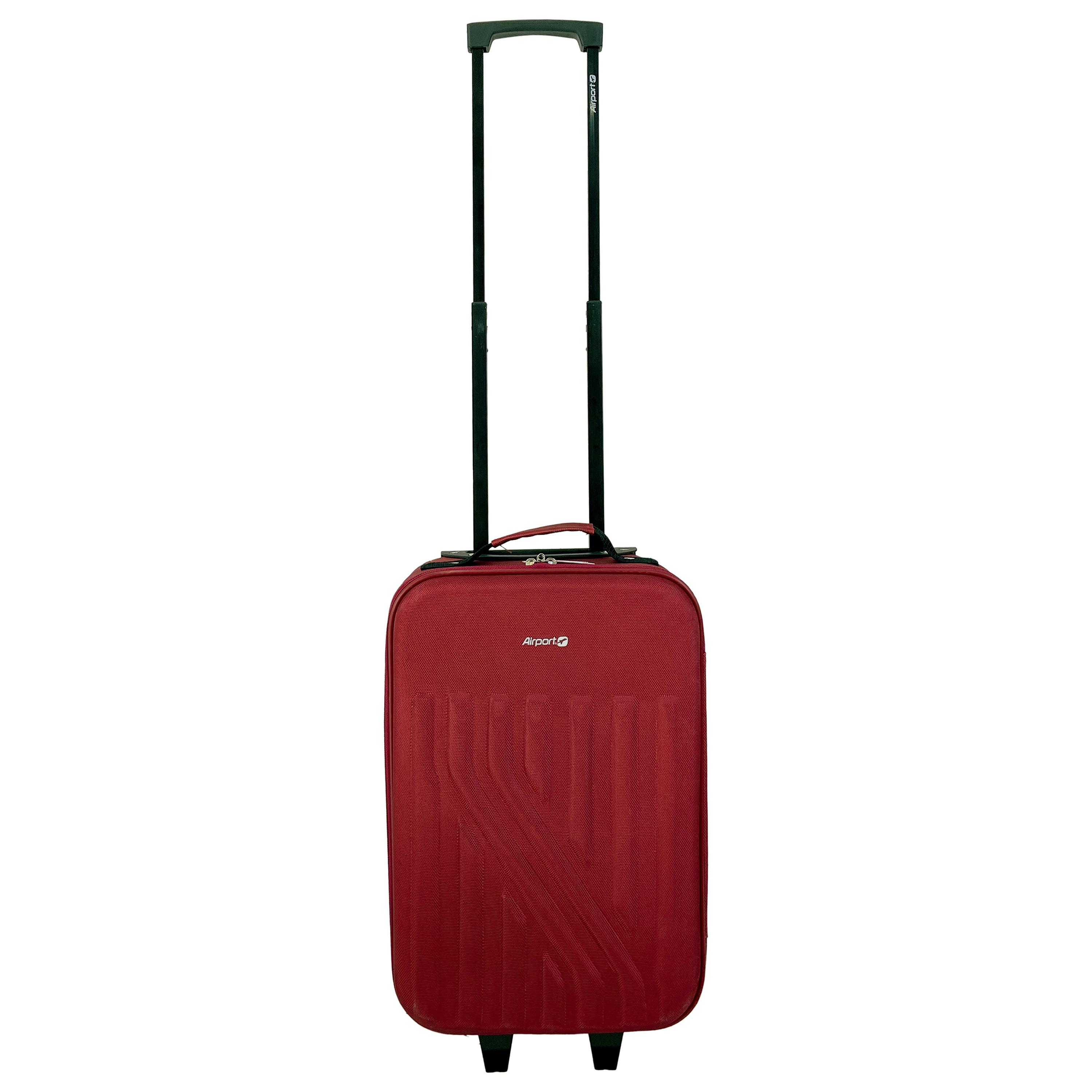 Voir la diapositive 8 : AIRPORT Valise souple polyester rouge 4 roues 45x29x18cm Rail