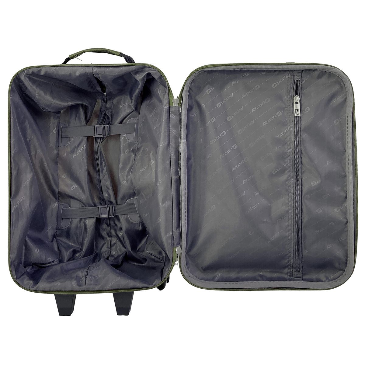 AIRPORT Valise souple polyester vert 4 roues 45x29x18cm Rail