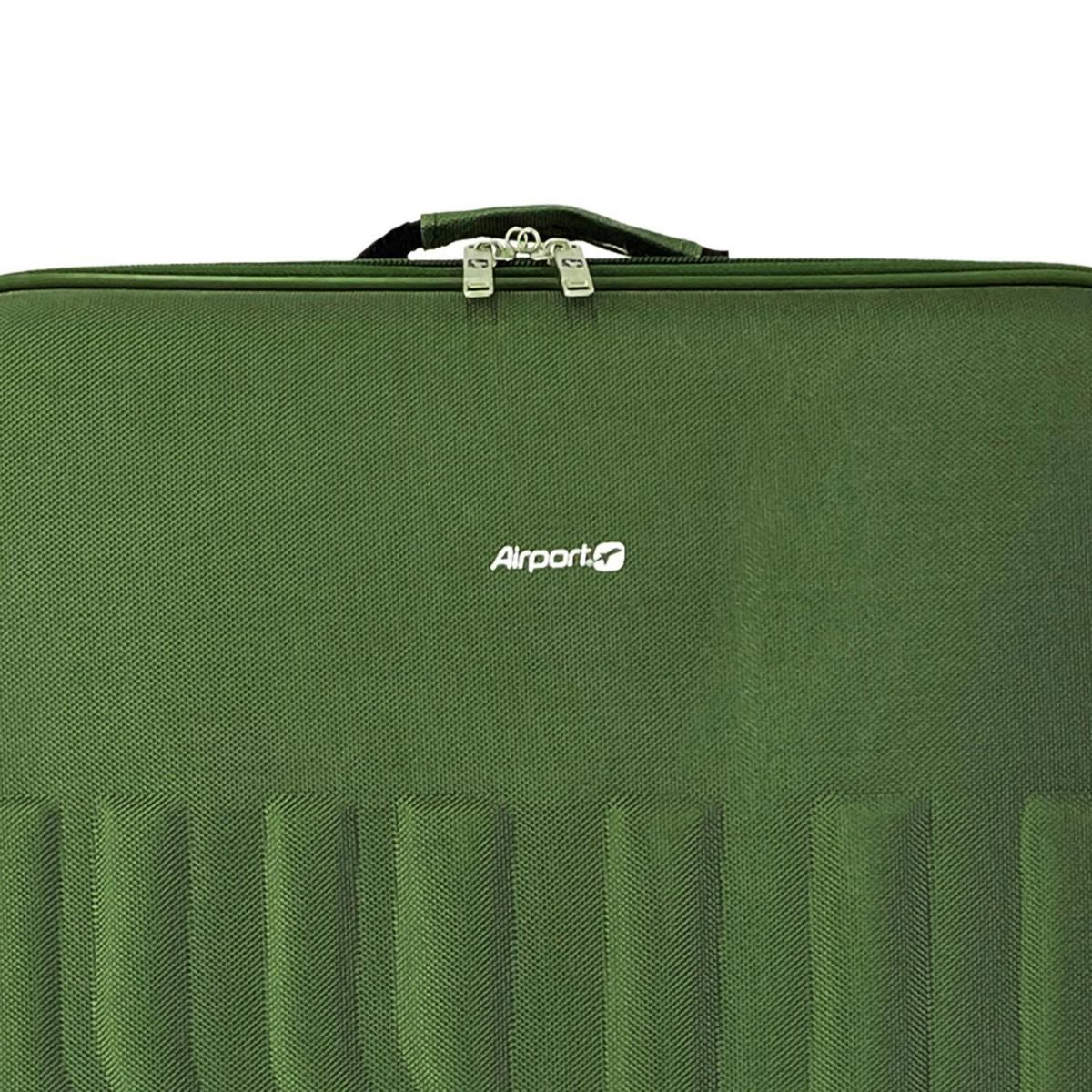AIRPORT Valise souple polyester vert 4 roues 45x29x18cm Rail