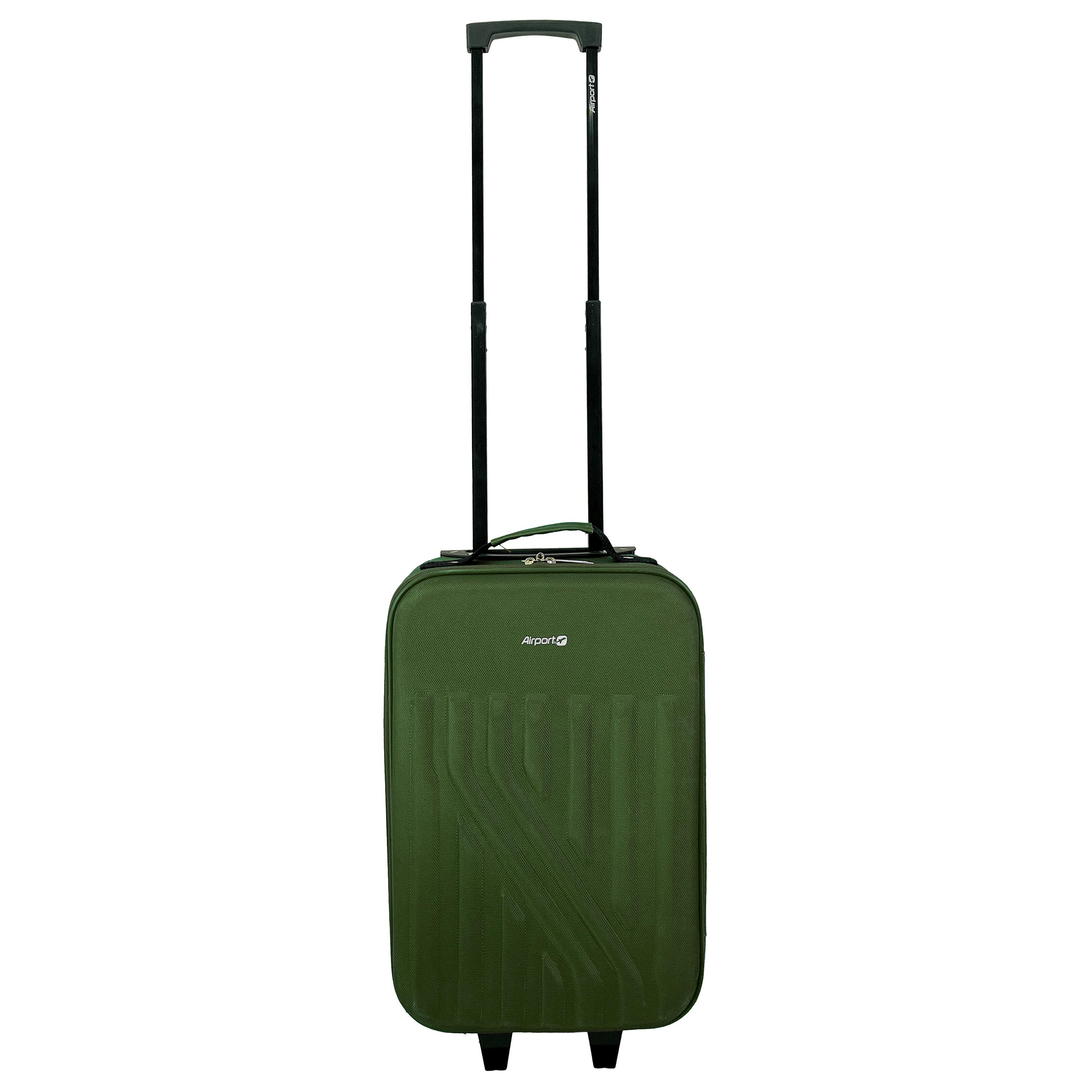 Voir la diapositive 9 : AIRPORT Valise souple polyester vert 4 roues 45x29x18cm Rail