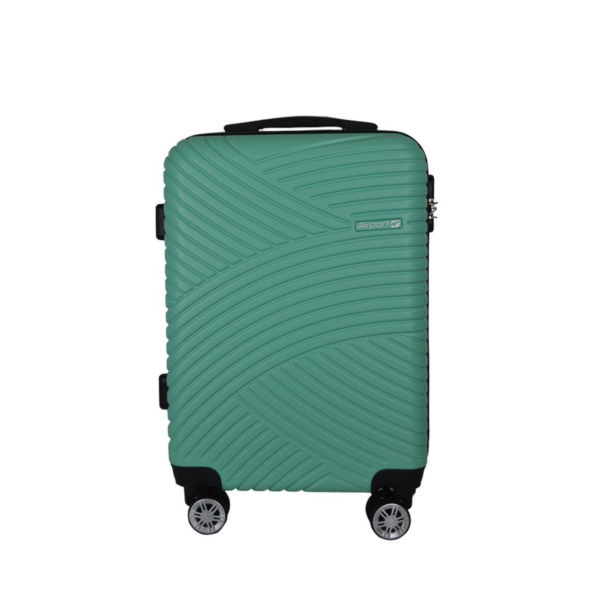 AIRPORT Valise rigide ABS bleu 8 roues - 55x35x20cm - Ginko