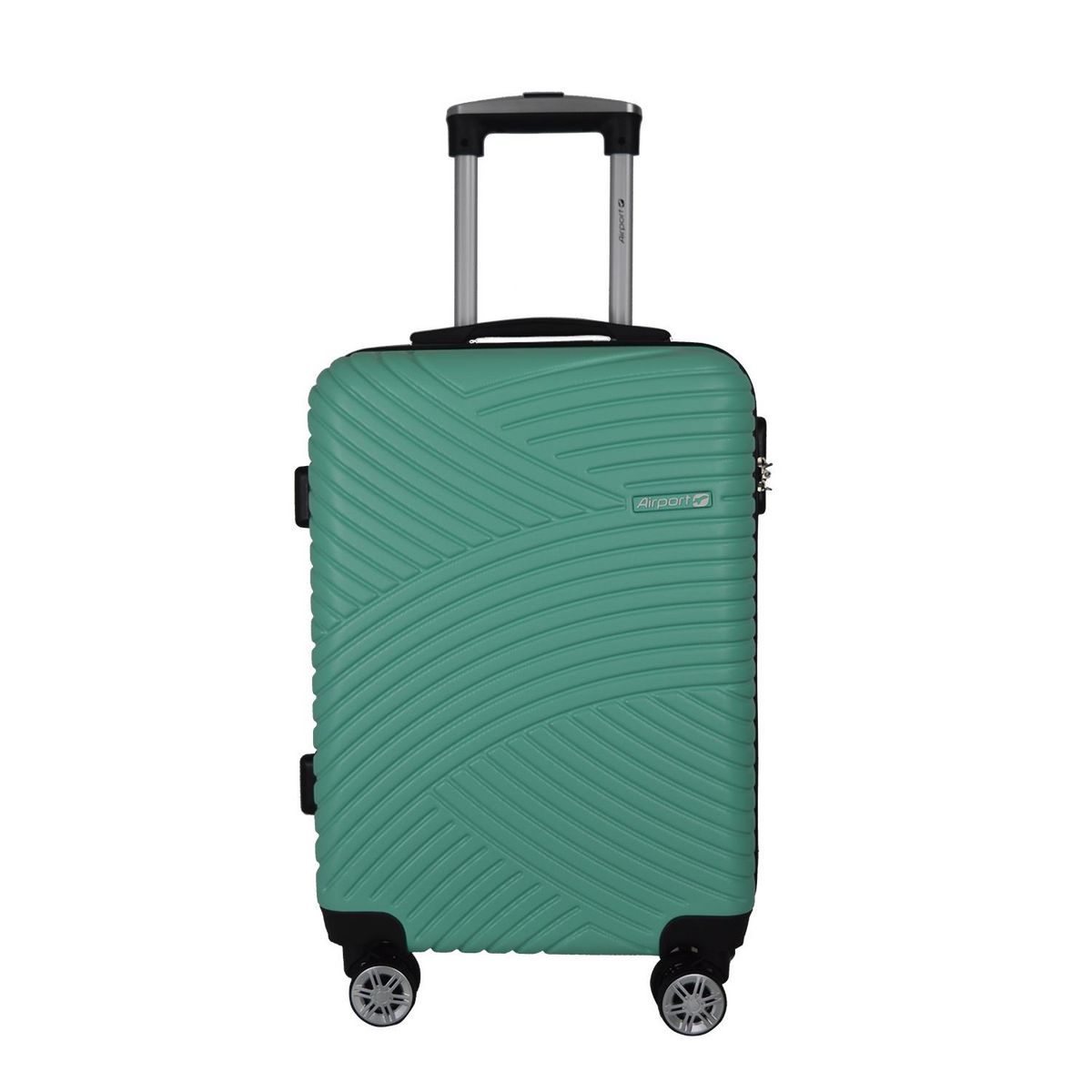 AIRPORT Valise rigide ABS bleu 8 roues - 55x35x20cm - Ginko