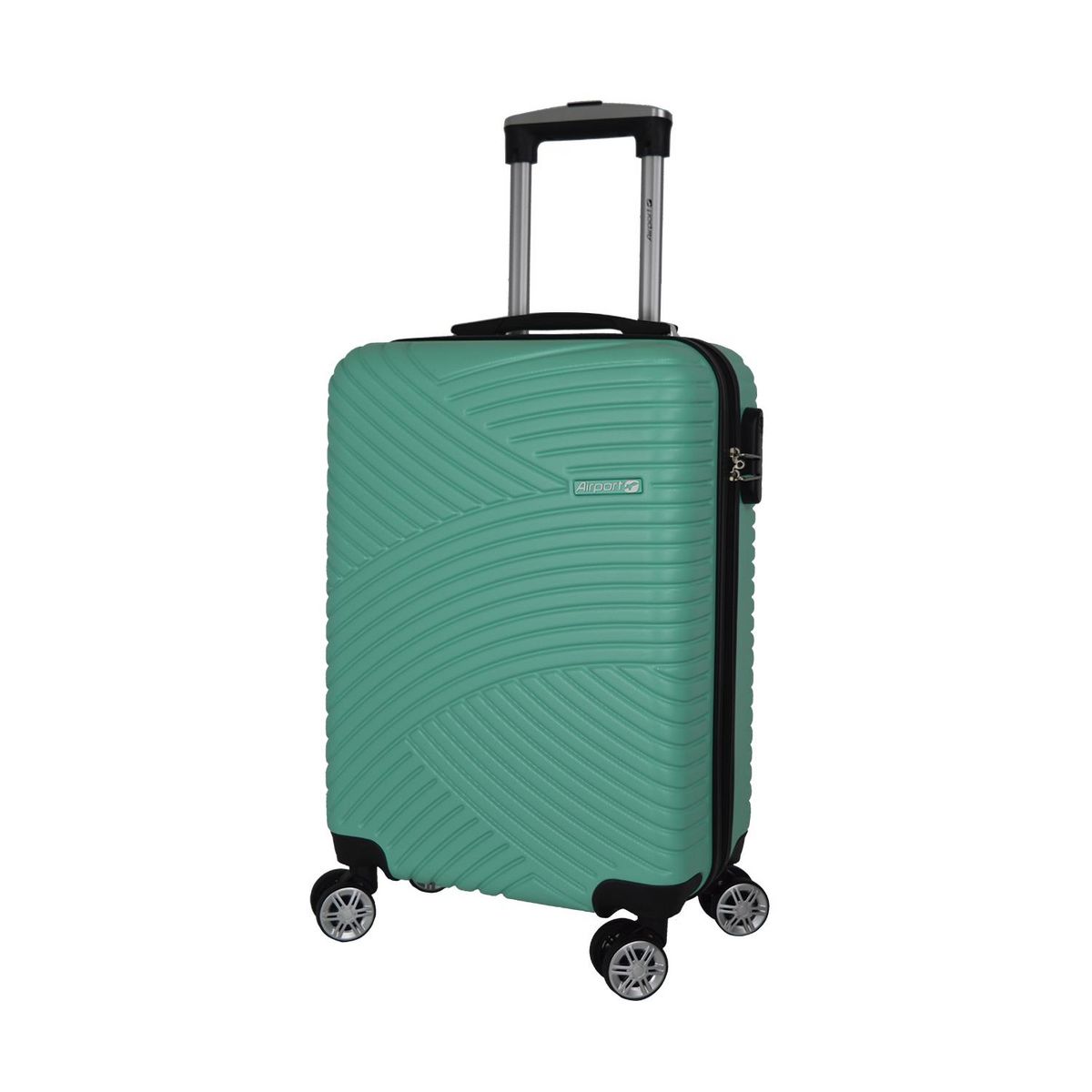AIRPORT Valise rigide ABS bleu 8 roues - 55x35x20cm - Ginko