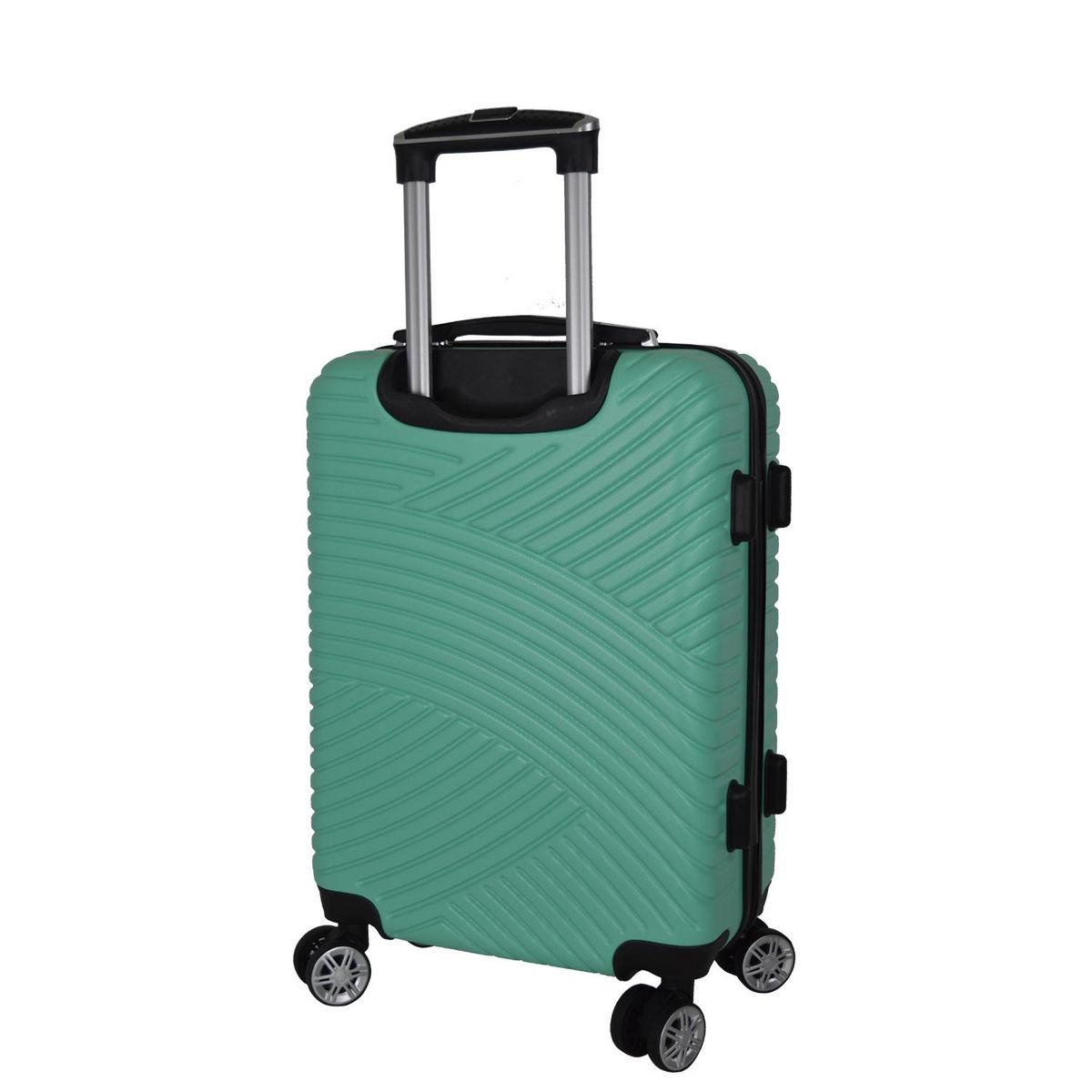 AIRPORT Valise rigide ABS bleu 8 roues - 55x35x20cm - Ginko