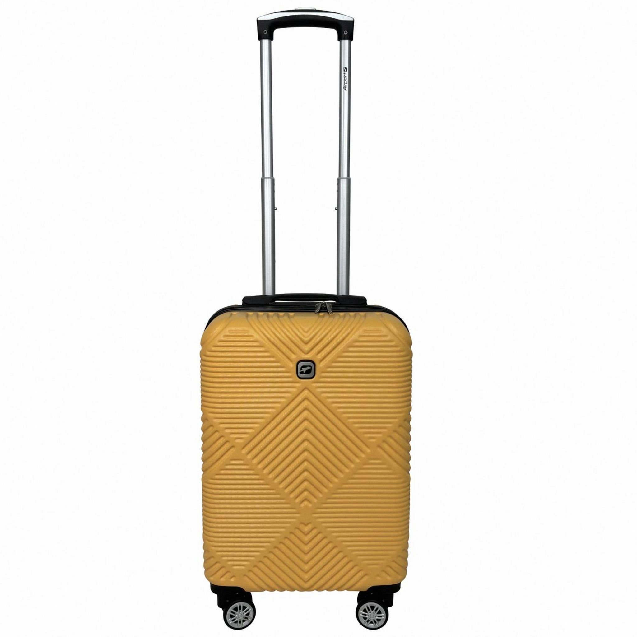 Voir la diapositive 1 : AIRPORT Valise rigide ABS jaune 8 roues 55x35x20cm Ethnic