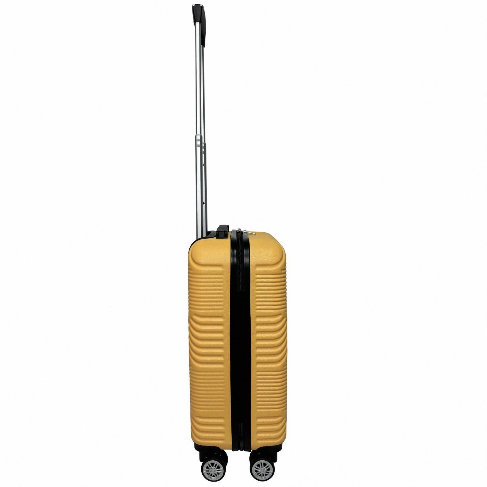 Voir la diapositive 2 : AIRPORT Valise rigide ABS jaune 8 roues 55x35x20cm Ethnic