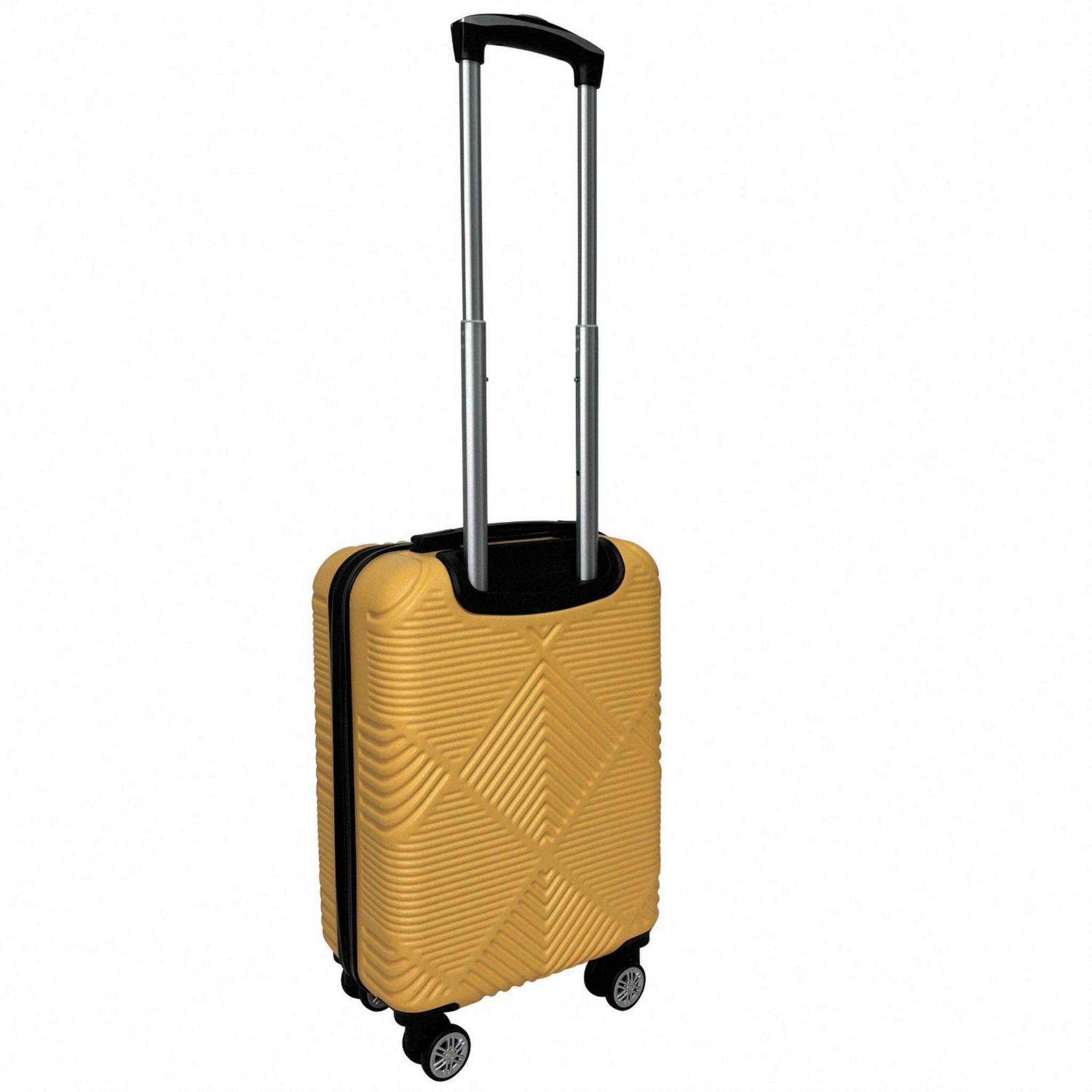 Voir la diapositive 3 : AIRPORT Valise rigide ABS jaune 8 roues 55x35x20cm Ethnic