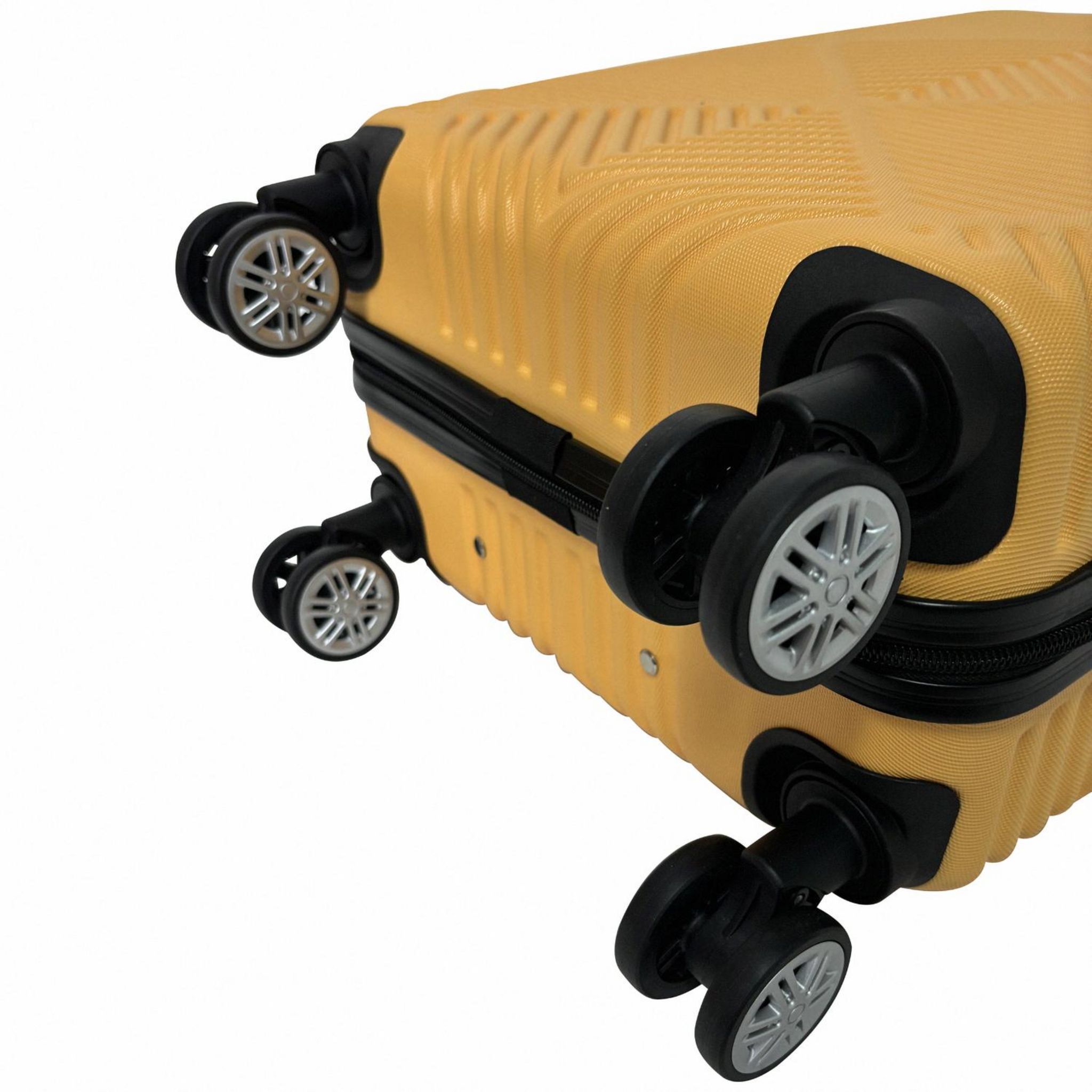 Voir la diapositive 5 : AIRPORT Valise rigide ABS jaune 8 roues 55x35x20cm Ethnic