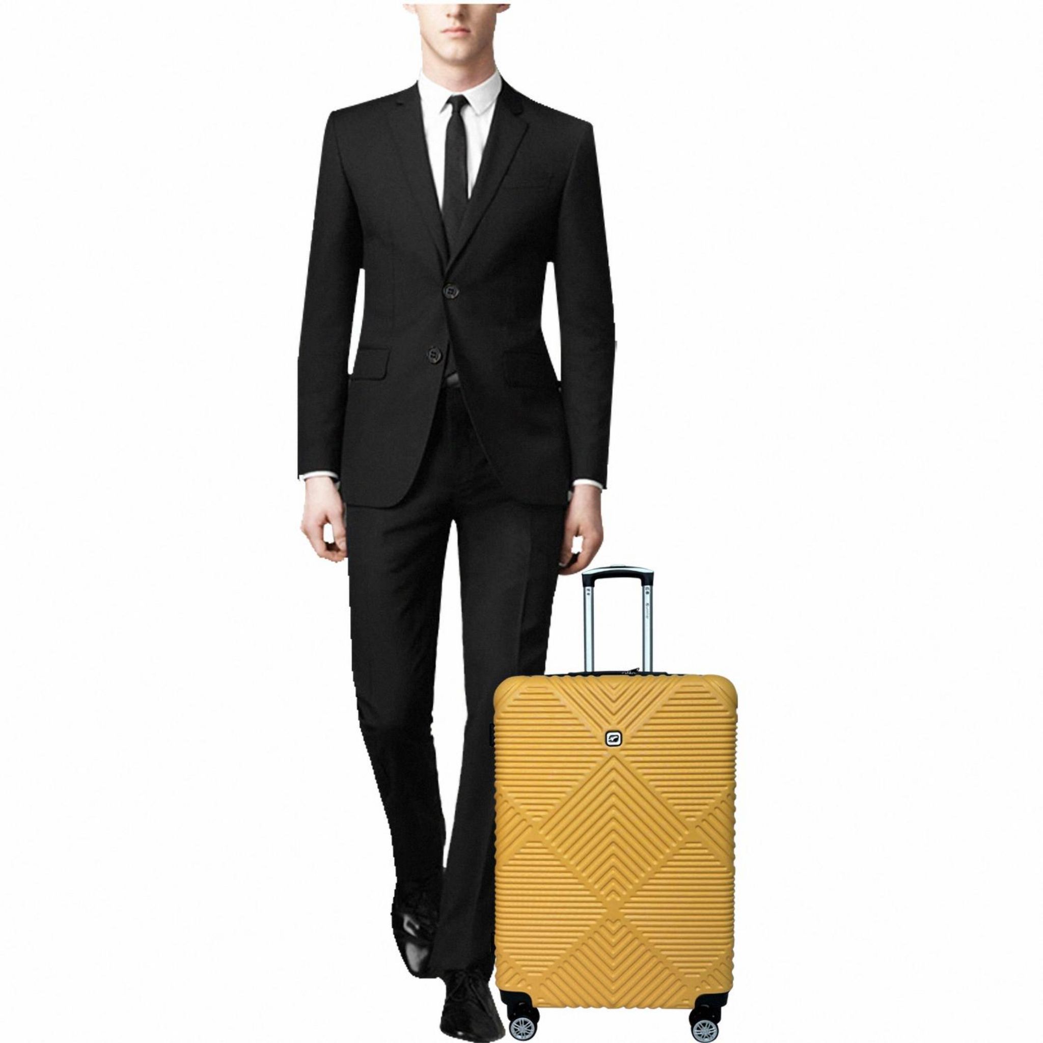 Voir la diapositive 8 : AIRPORT Valise rigide ABS jaune 8 roues 55x35x20cm Ethnic