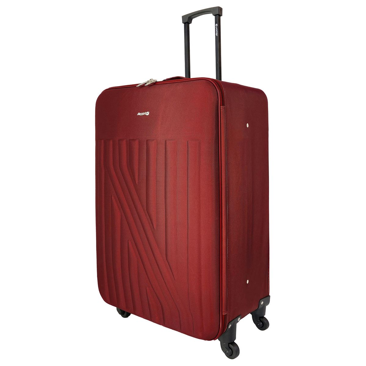 AIRPORT Valise souple polyester rouge 4 roues 75x45x26cm Rail