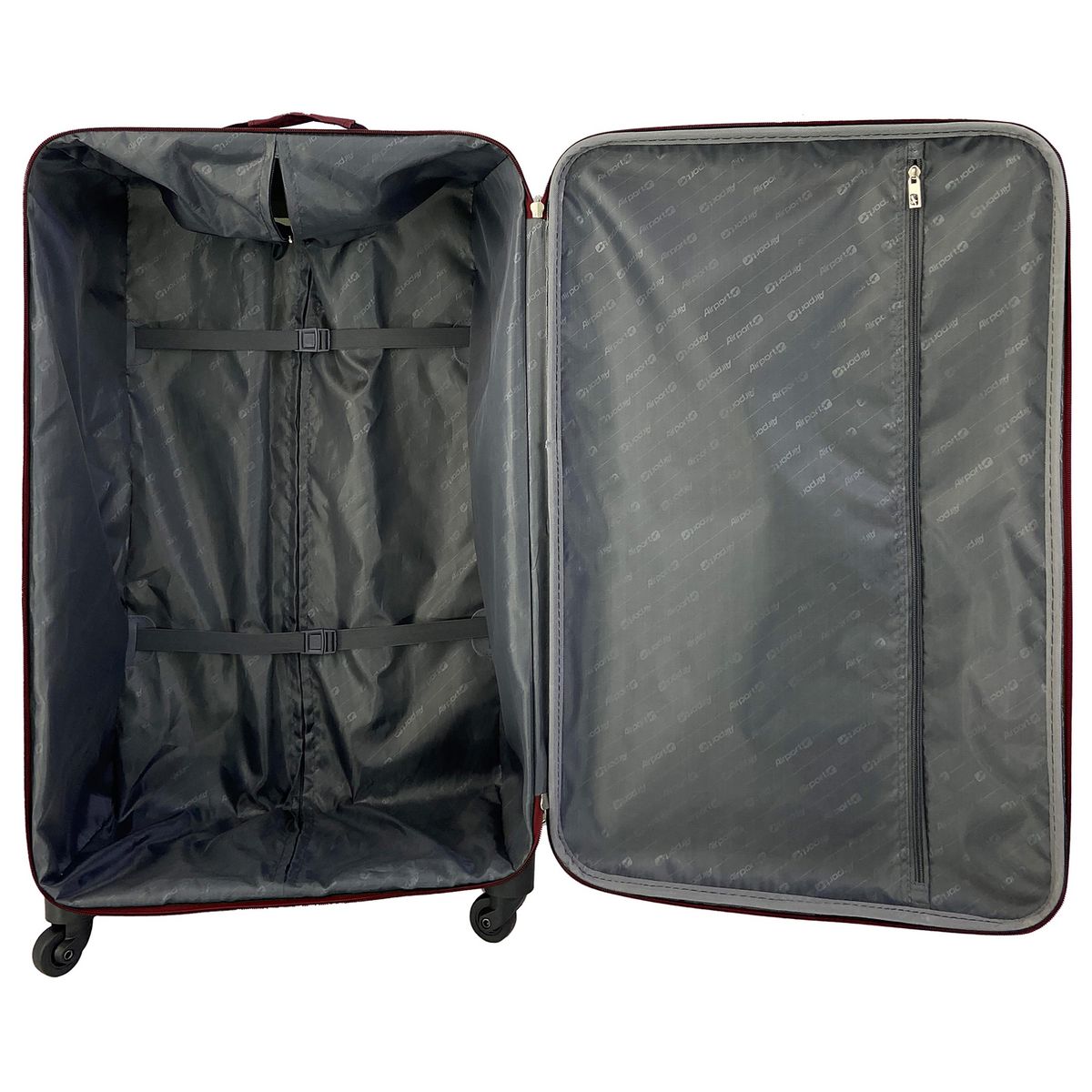 AIRPORT Valise souple polyester rouge 4 roues 75x45x26cm Rail