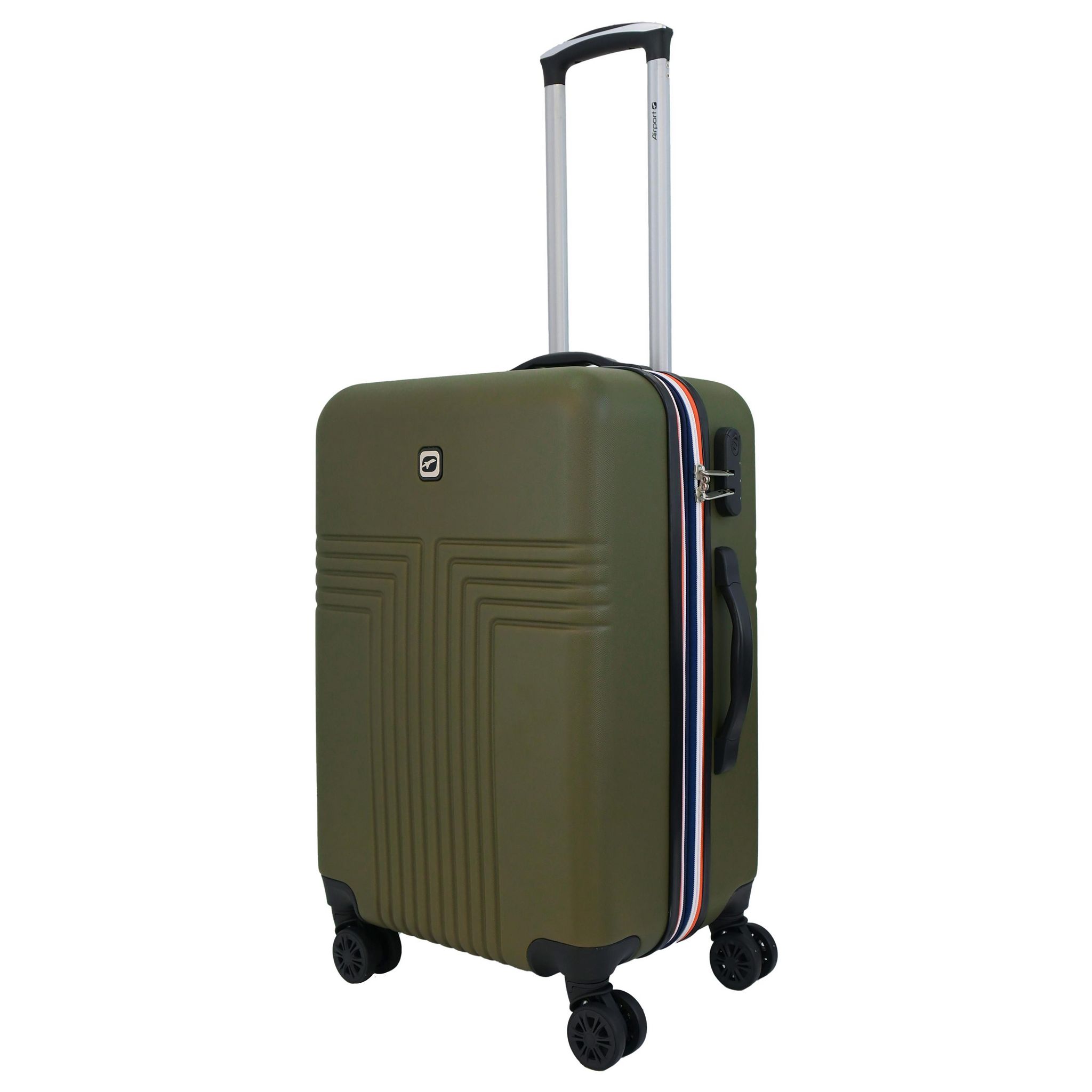Voir la diapositive 2 : AIRPORT Valise rigide extensible  ABS kaki 8 roues 61x40x25cm Roots