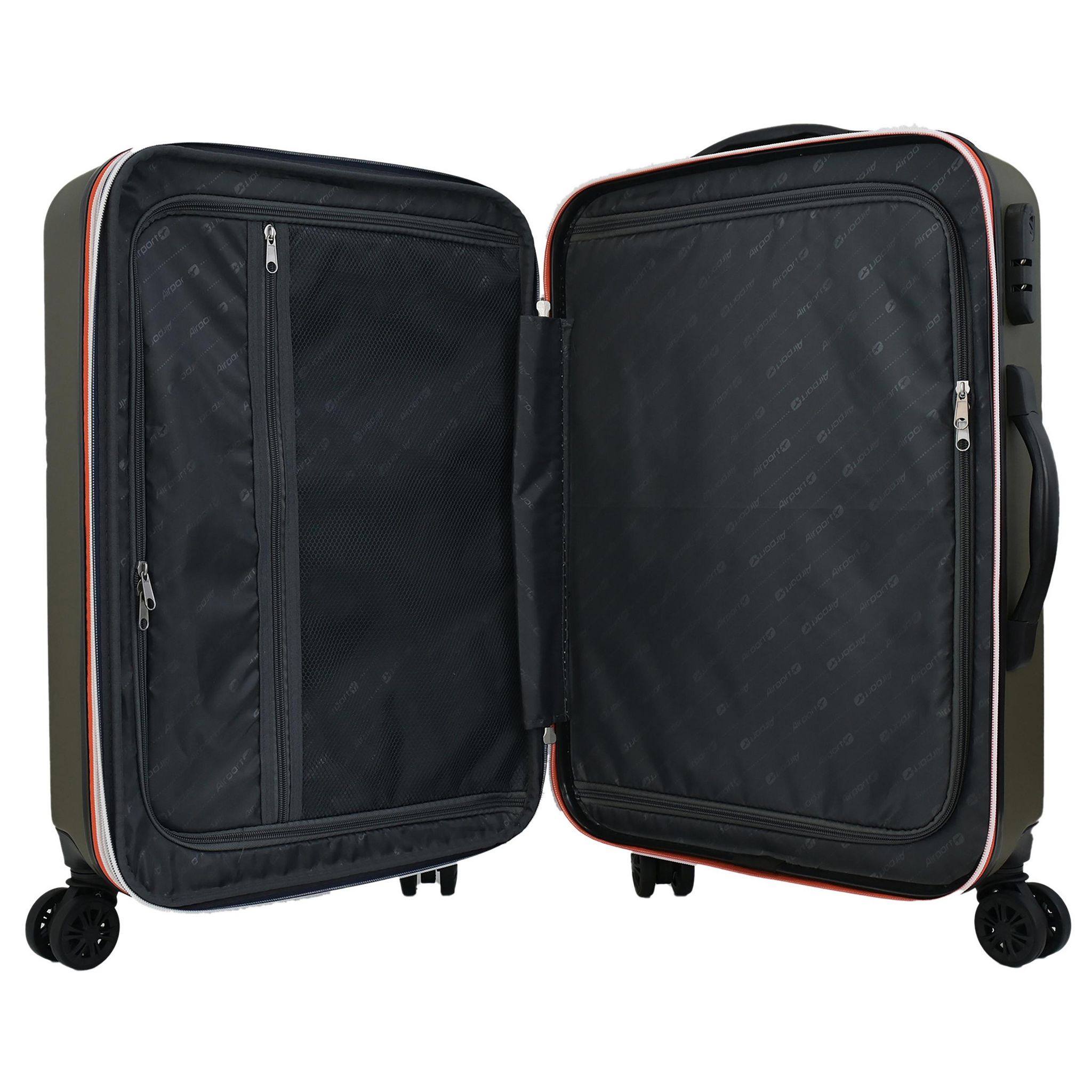 Voir la diapositive 6 : AIRPORT Valise rigide extensible  ABS kaki 8 roues 61x40x25cm Roots