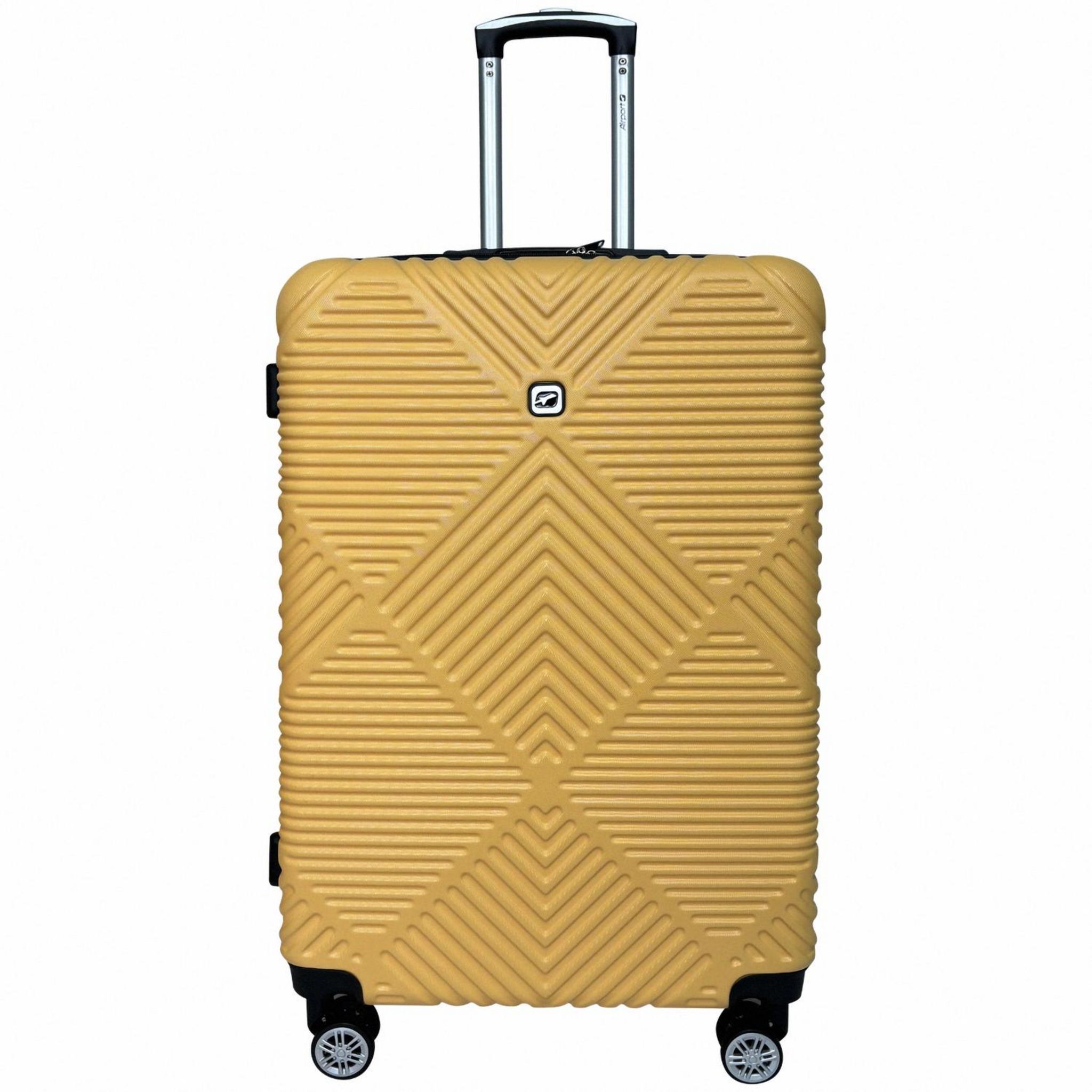 Voir la diapositive 1 : AIRPORT Valise rigide extensible ABS jaune 8 roues 75x50x30cm Ethnic